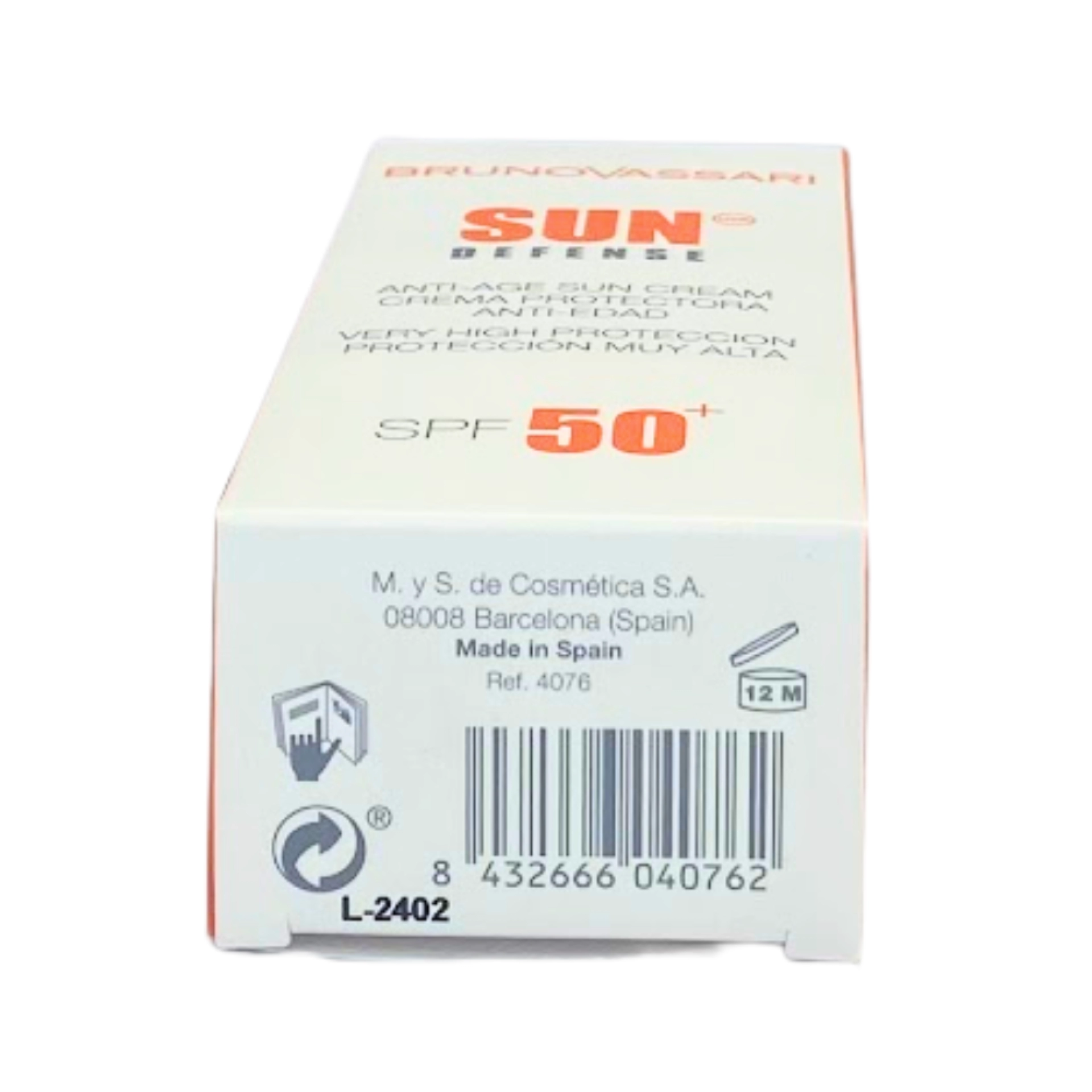 Anti-Age Sun Cream SPF50+ | Protector solar 50ml - Sun Defense - Bruno Vassari ®