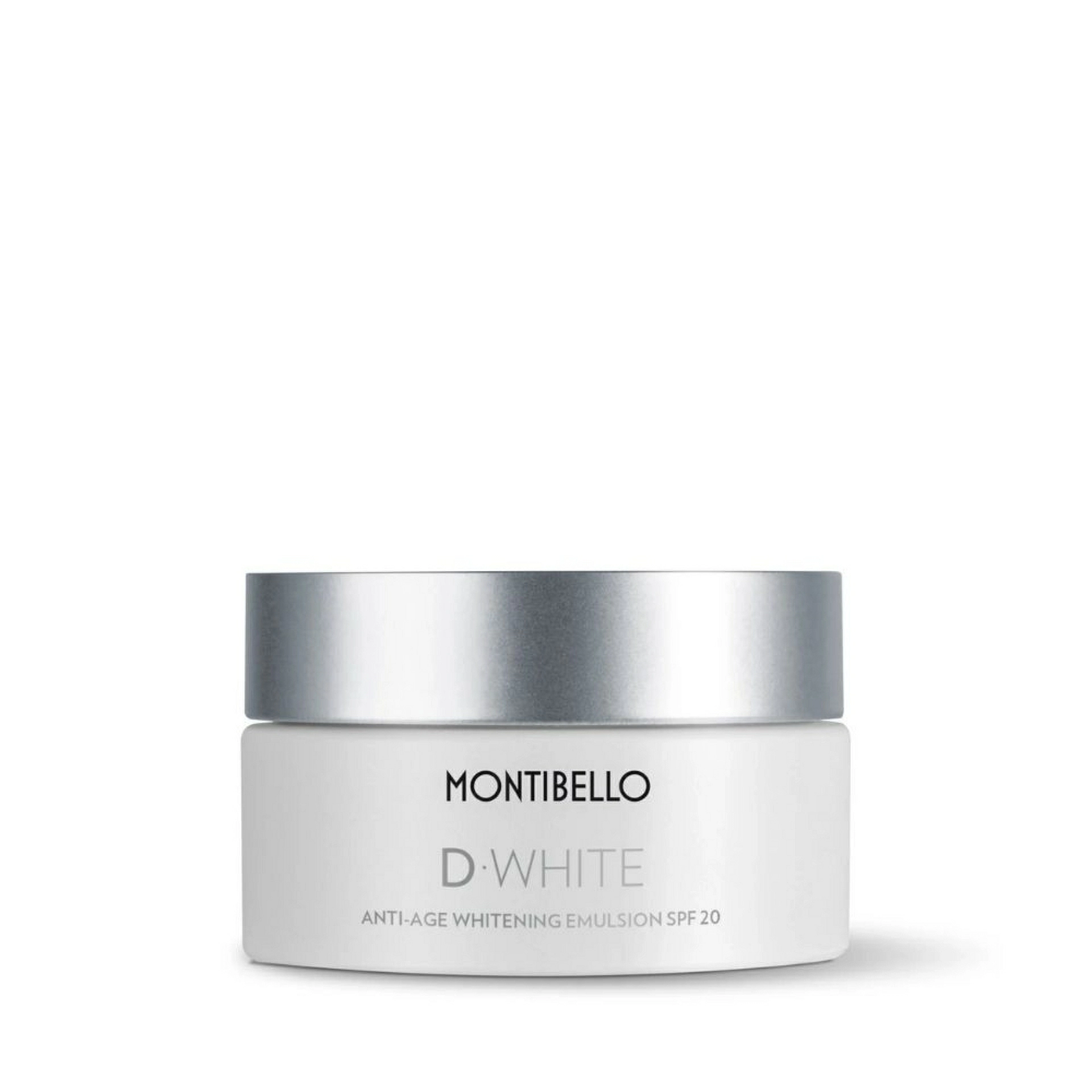Anti-age Whitening Emulsión SPF20 | Emulsión fotoprotectora y blanqueante 50 ml - D-White - Montibello ®