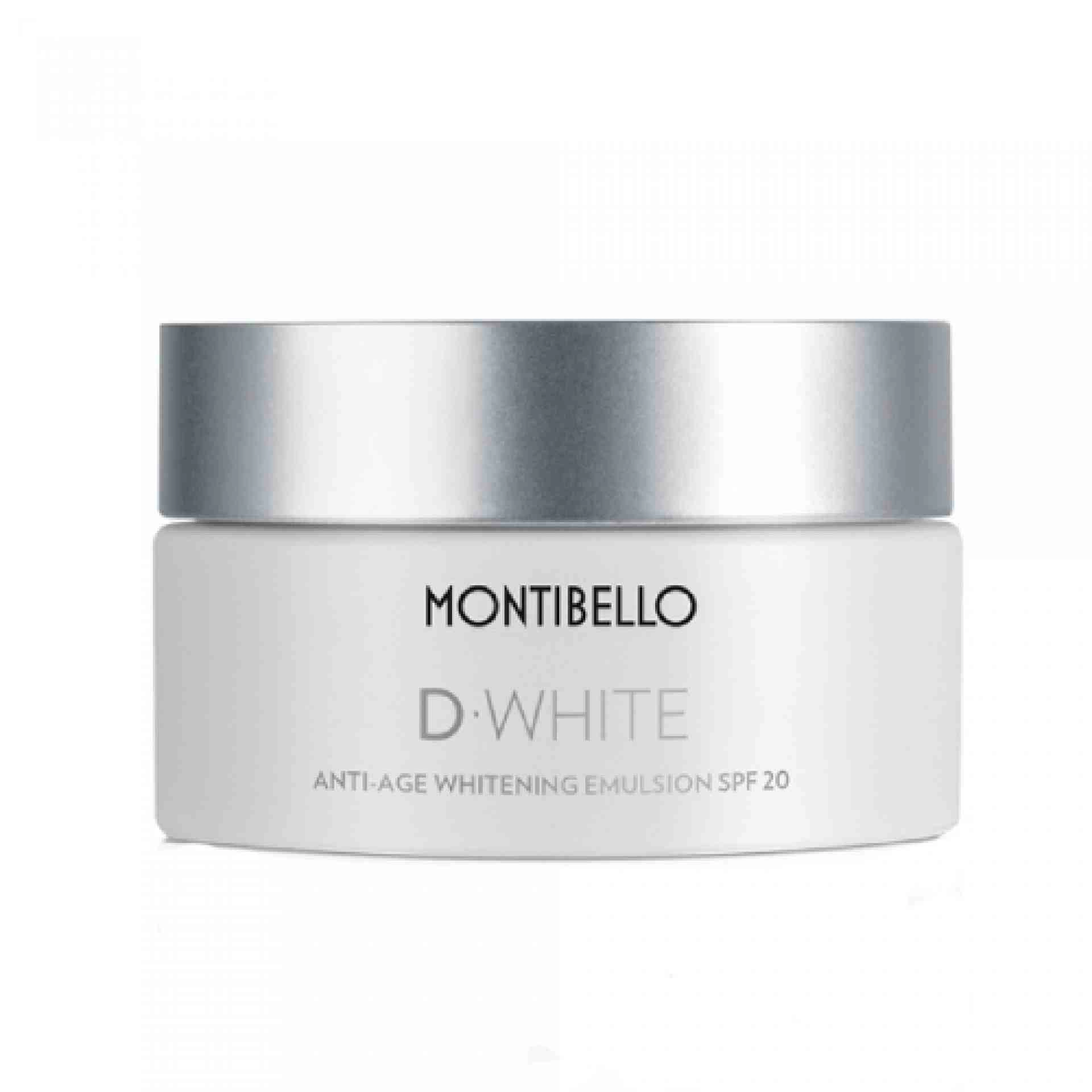 Anti-age Whitening Emulsión SPF20 | Emulsión fotoprotectora y blanqueante 50 ml - D-White - Montibello ®