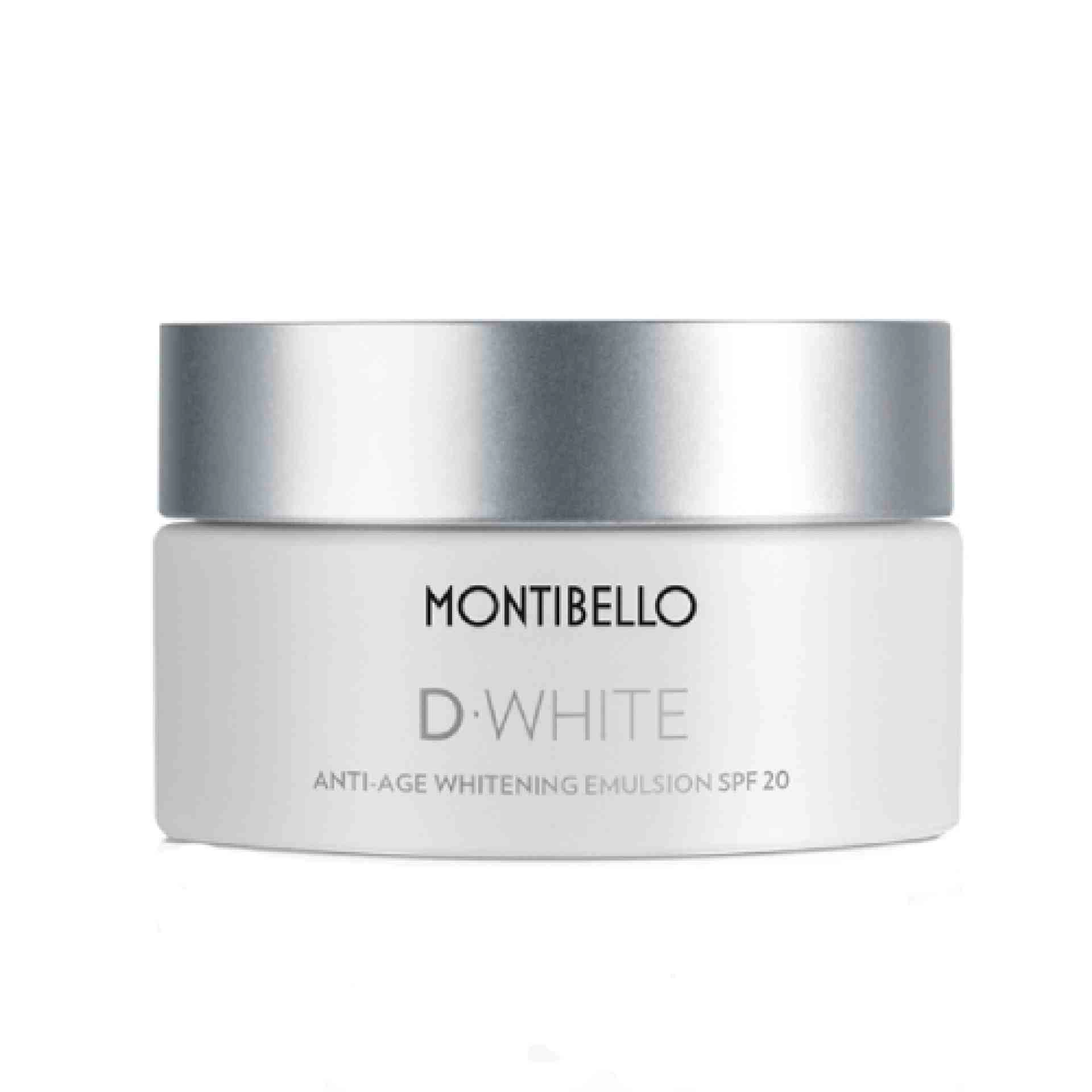 Anti-age Whitening Emulsión SPF20 | Emulsión fotoprotectora y blanqueante 50 ml - D-White - Montibello ®