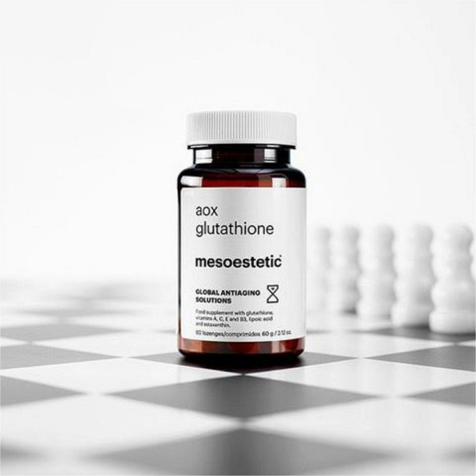 aox glutathione | complemento alimenticio para el estrés oxidativo 60 cáps - global antiaging solutions - mesoestetic ®
