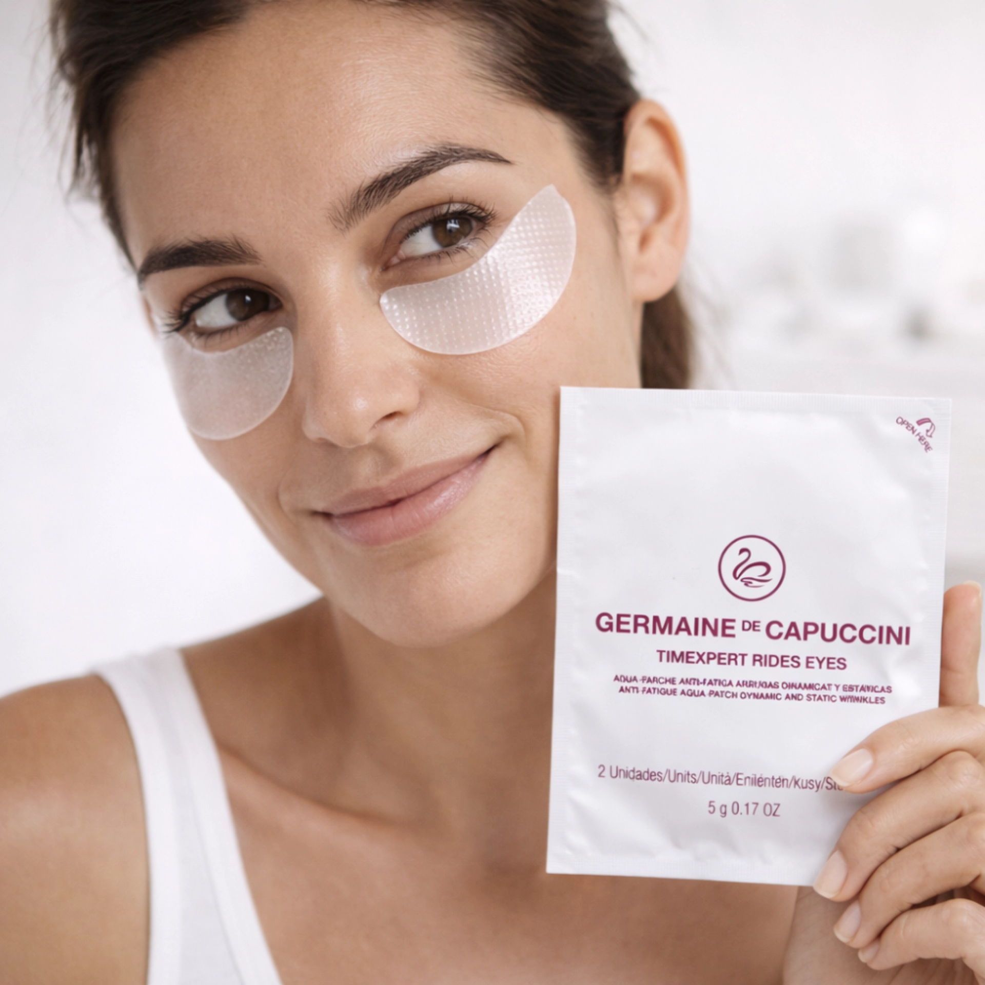 Aqua-Parche Anti-fatiga | Parches de hidrogel con efecto flash 5g - Timexpert Rides Eyes - Germaine de Capuccini ®