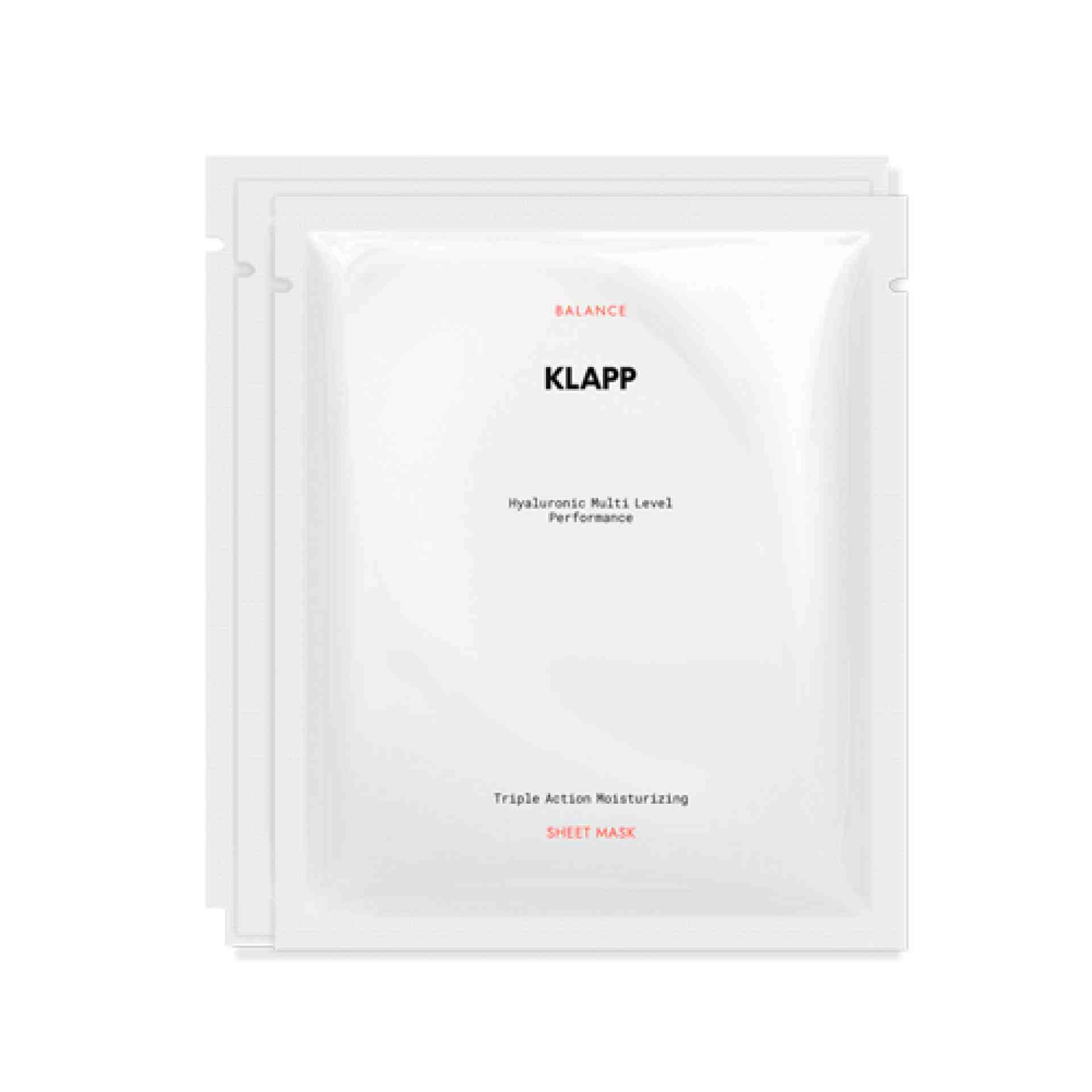 Balance Triple Action Moisturizing Sheet Mask 3 pcs | Mascarilla Facial Hidratante - Balance Hyaluronic Multi Level Performance - Klapp ®