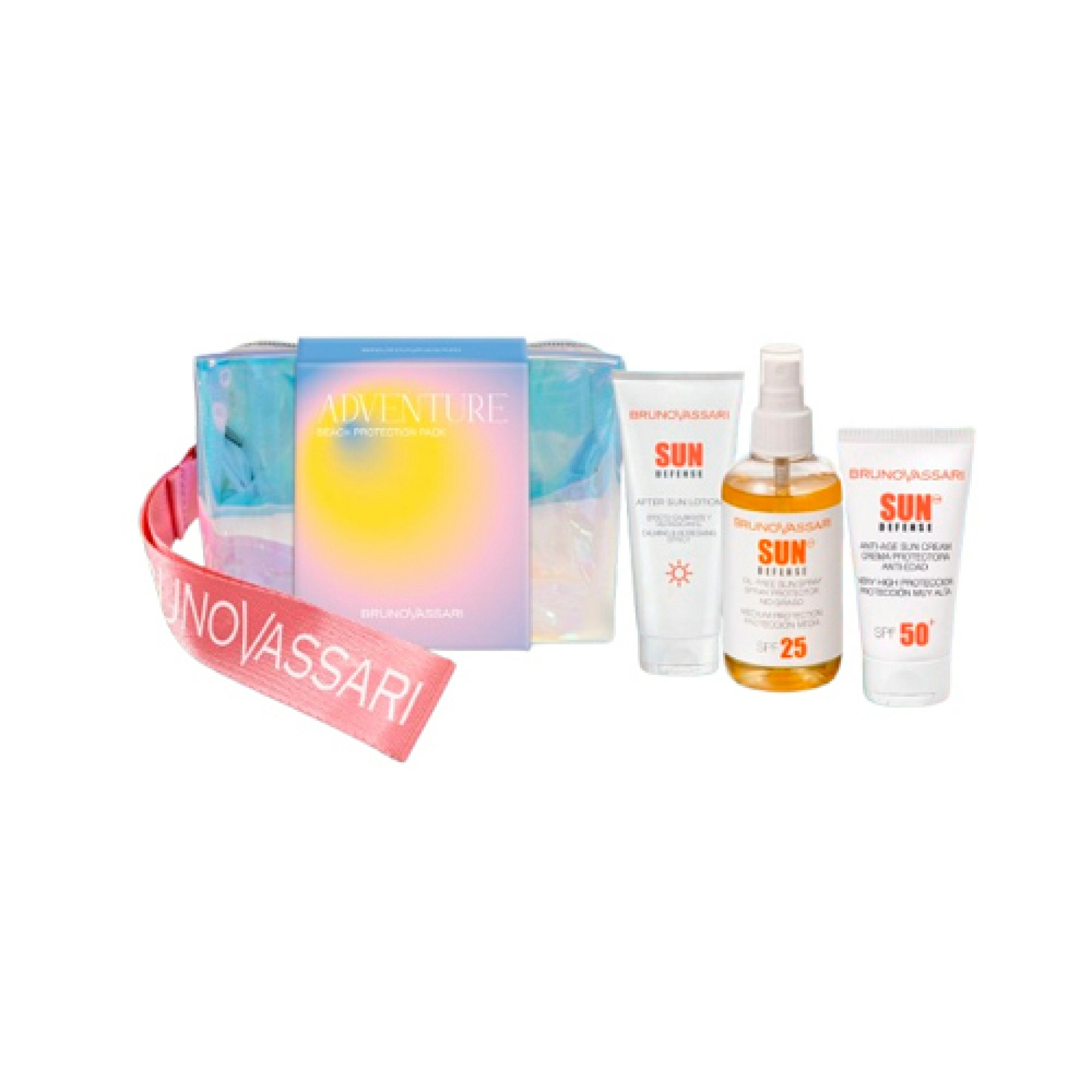 Beach Day Pack | Pack solar: Anti age Sun Cream SPF50 + Sun Protect Spray SPF30 u Oil Free Sun Spray SPF25 + After Sun - Sun Defense - Bruno Vassari ®