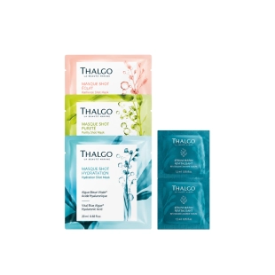 Beauté Express | Masque Shot Anti-soif 20ml + Masque Shot Confort Sos 20ml + Masque Shot Booster d'Énergie 20ml + Patchs Pro Regard X 2 uds - Thalgo ®