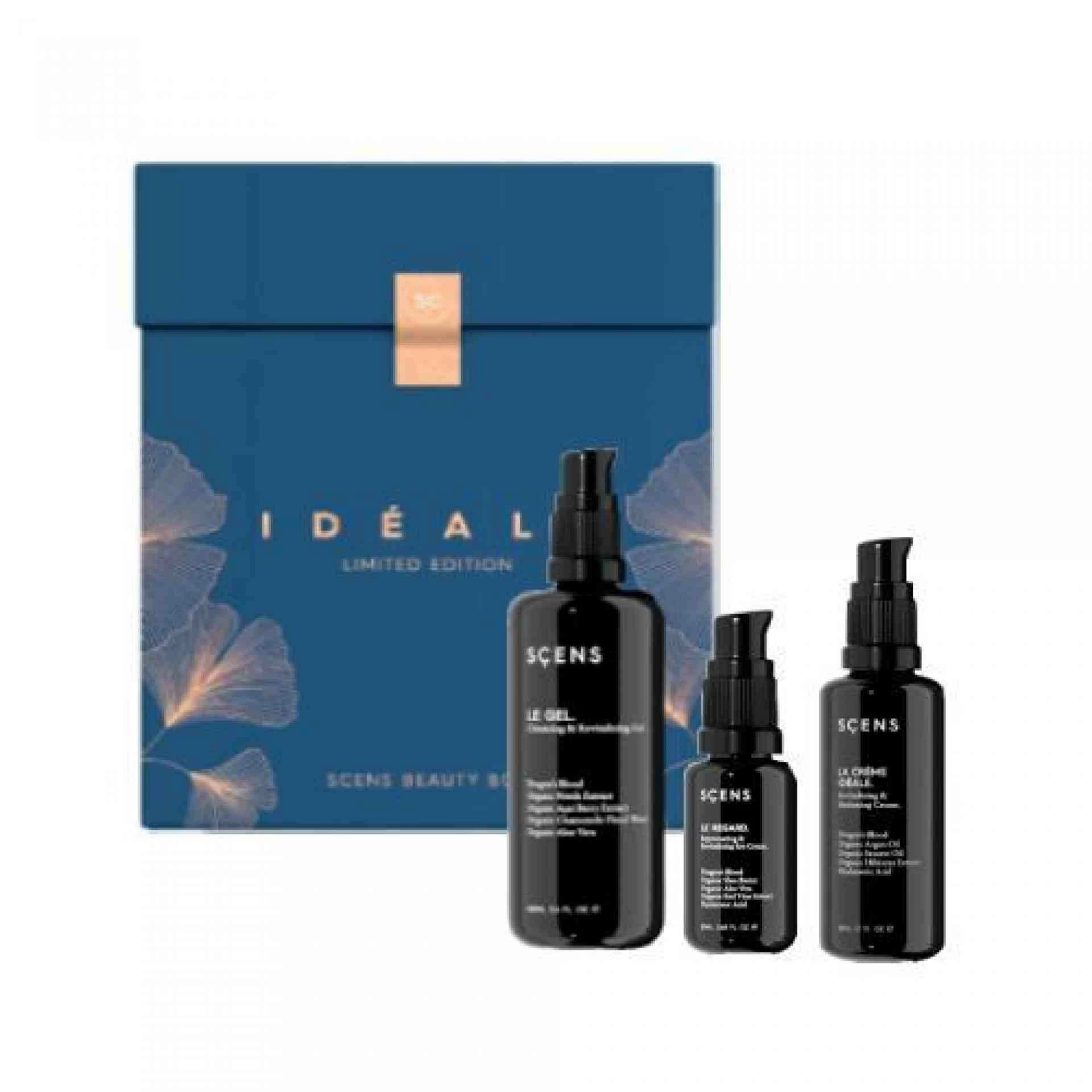 Beauty Box IDEAL | Cofre Crema Idéale 50 ml + Contorno de ojos Le Regard 20 ml  + Le Gel  100 ml - Scens ®
