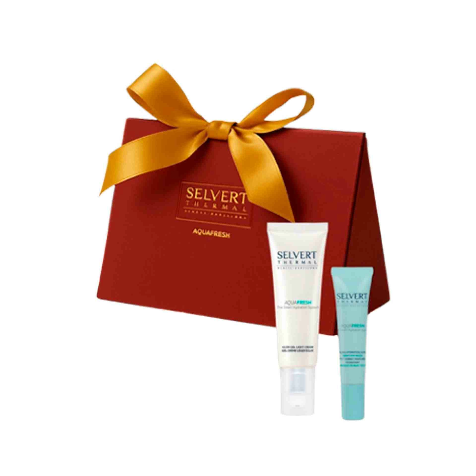 Beauty Box Navidad Aquafresh 2025: Glow Gel Light Cream 30ml + Cooling Hydration Sorbet Night Eye Mask 15ml - Selvert Thermal ®