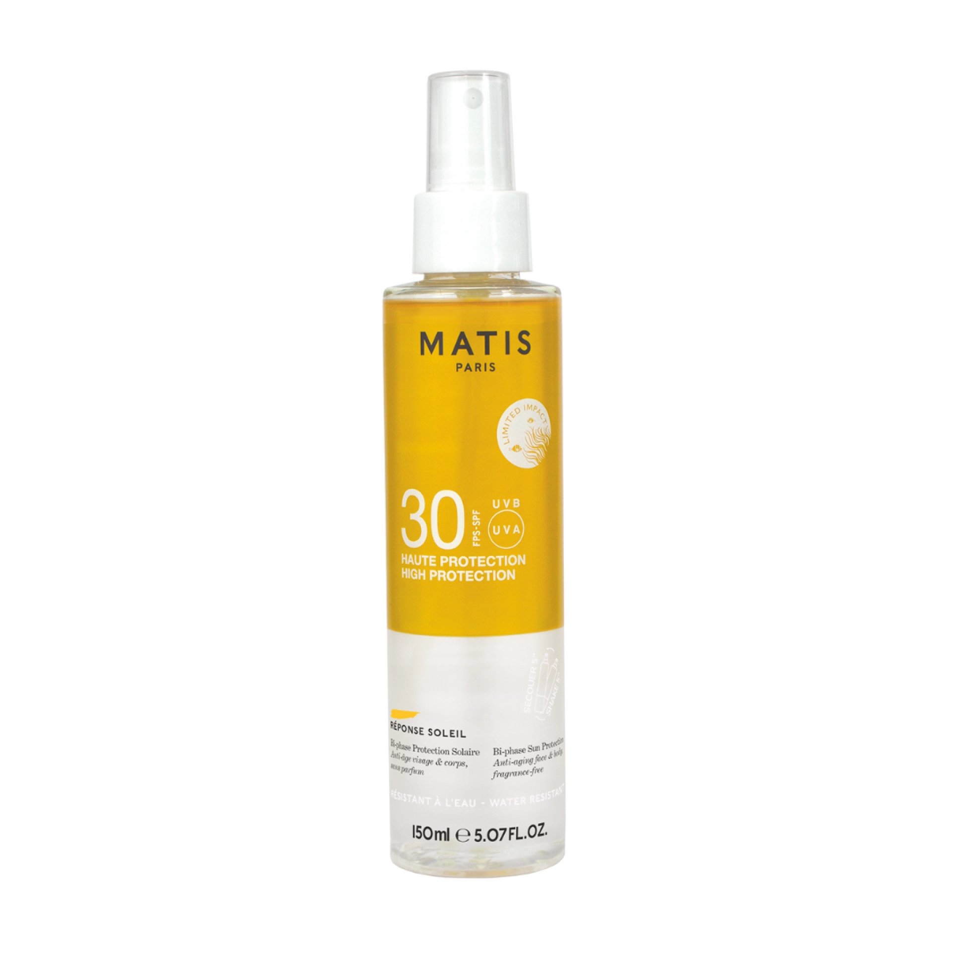 Bi-Phase Protection Solaire | Protector Solar Bifásico SPF30 150 ml – Réponse Soleil – Matis Paris ®