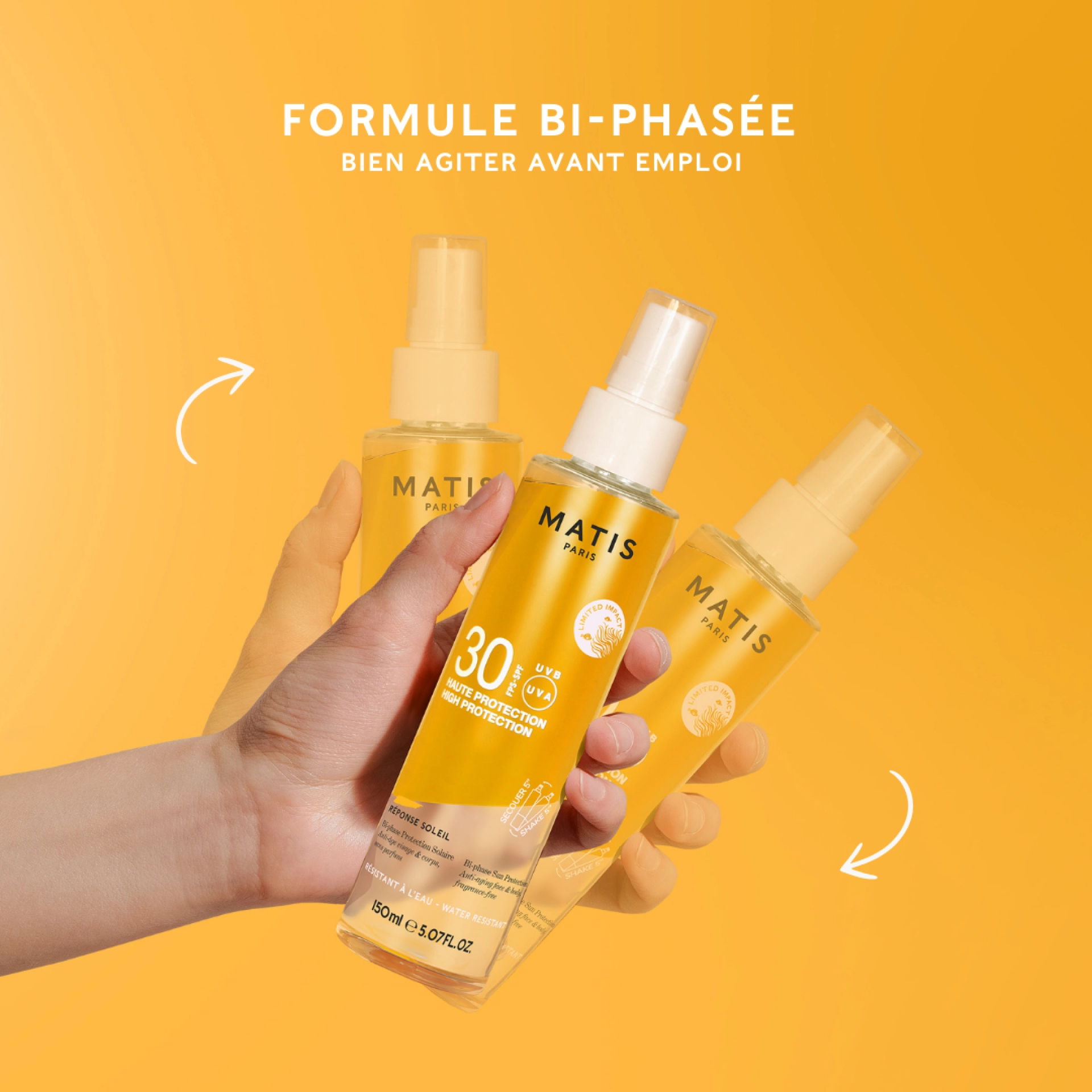 Bi-Phase Protection Solaire | Protector Solar Bifásico SPF30 150 ml – Réponse Soleil – Matis Paris ®