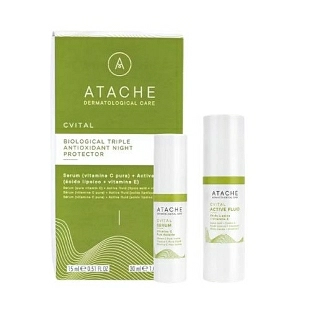 Biological Triple Antioxidant Night Protector | Serum 15 ml + Fluido 30 ml Antioxidantes - CVital - Atache ®