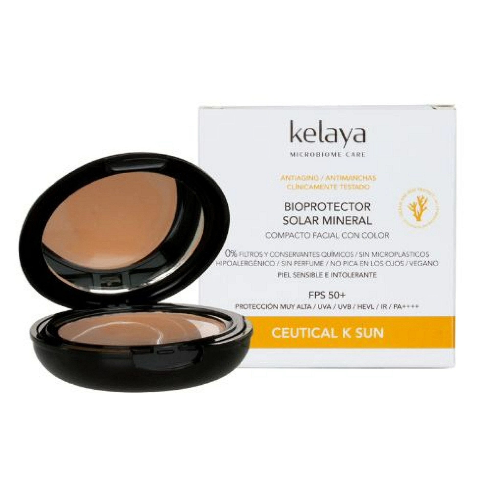 BIOPROTECTOR SOLAR MINERAL FACIAL COMPACTO Con color 10g - Ceutical K Sun - Kelaya ®