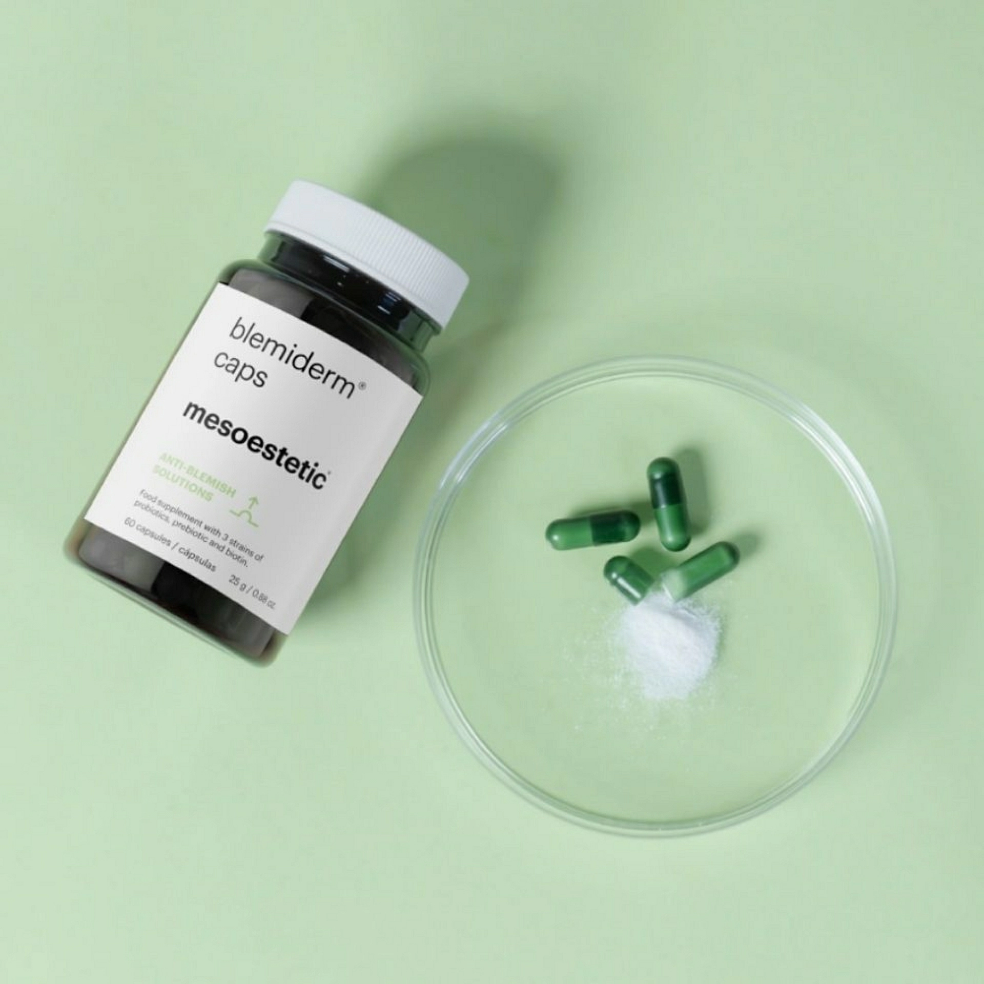 Blemiderm caps | Nutricosmética para pieles acnéicas 60 capsulas  - Anti-blemish solution - mesoestetic ®