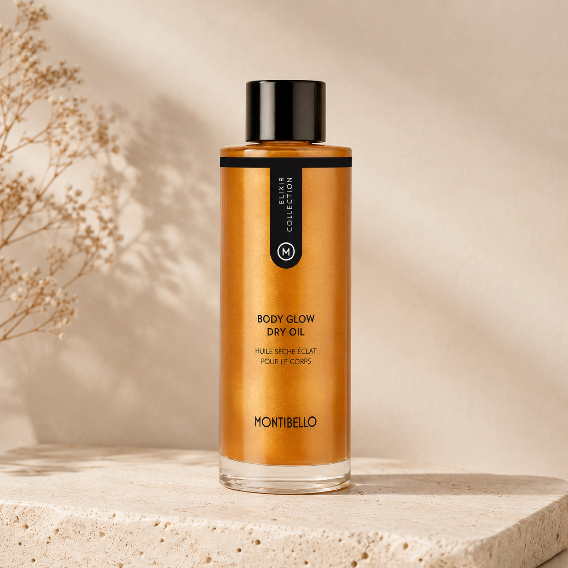 Body Glow Dry Oil | Aceite iluminador corporal 100ml - Elixir Collection - Montibello ®