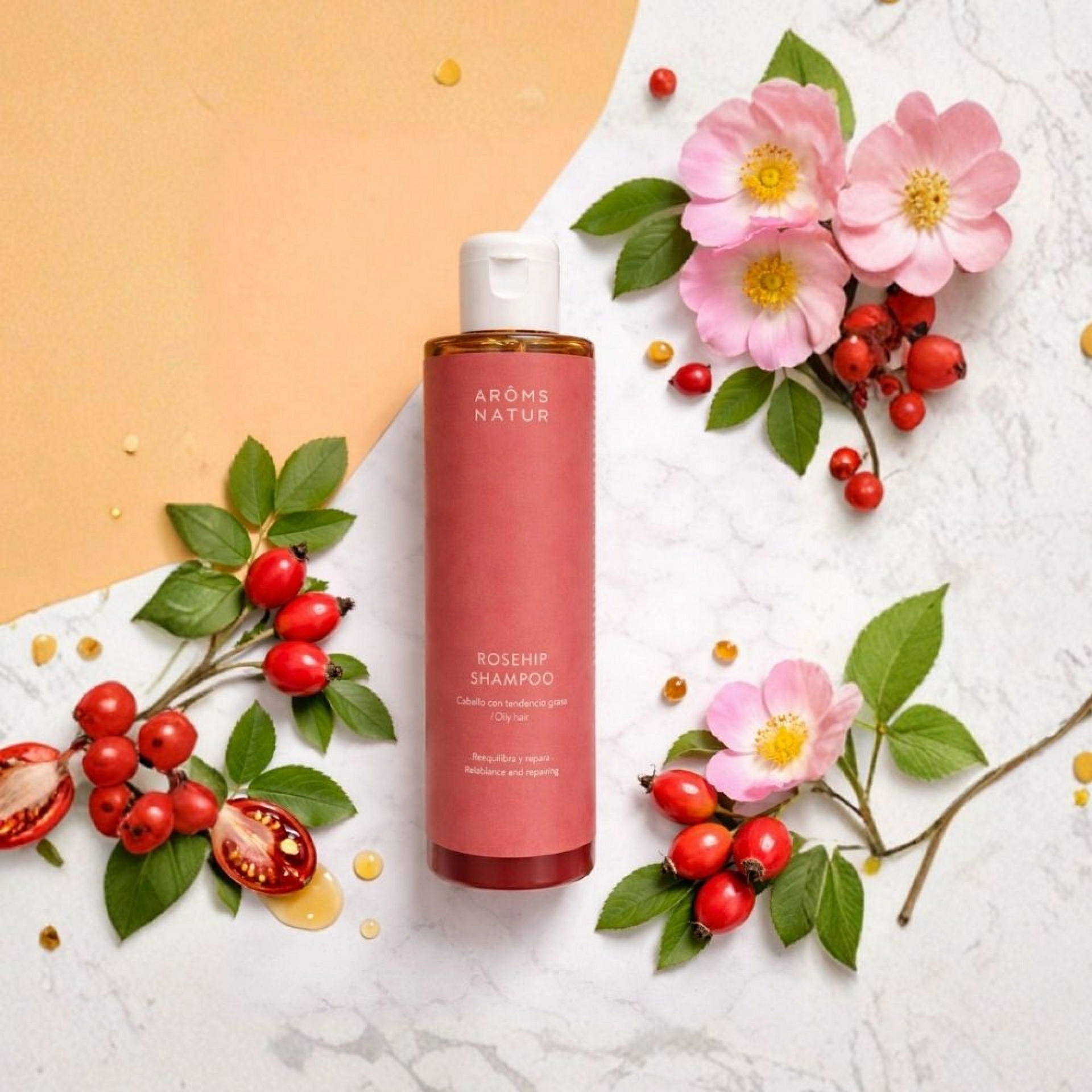 Champú Rosa Mosqueta | Champú Hidratante 200 ml - Arôms Natur ®