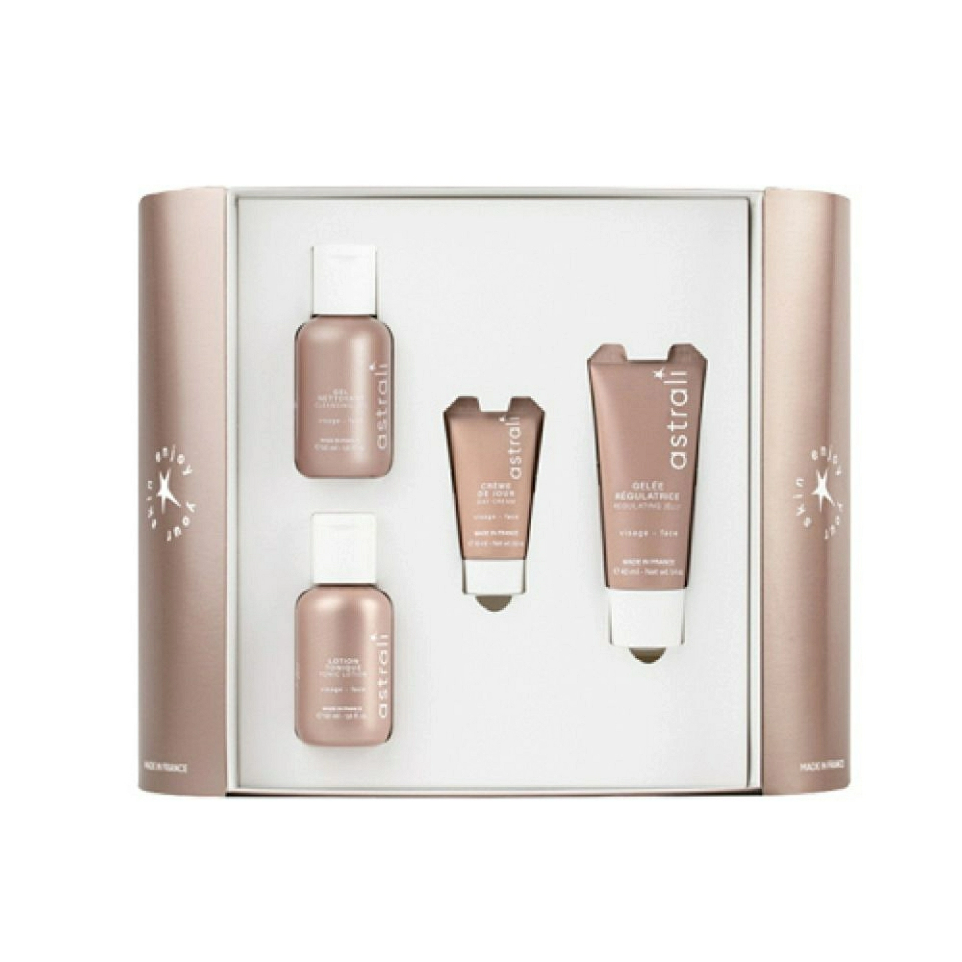 Coffret Visage Matifiant | Set rostro matificante: Crema Confort + Leche Limpiadora + Loción Tónica + Crema de Día - Astrali ®