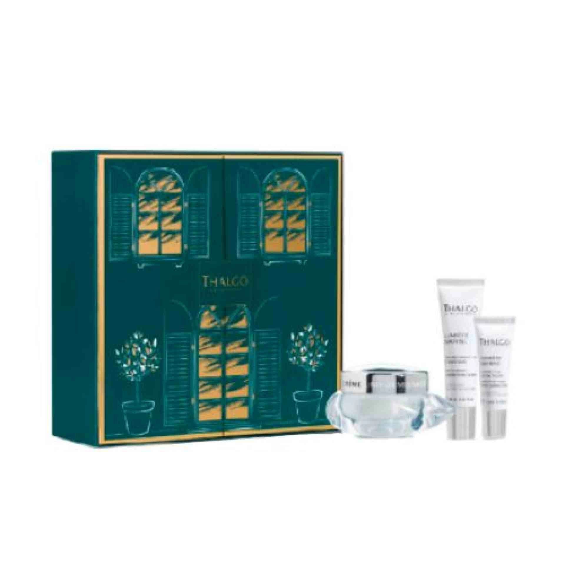 Cofre Navidad: Activador de la Luminosidad | Crème 50ml + Sérum 30ml + Correcteur Local 10ml | Lumiére Marine - Thalgo ®