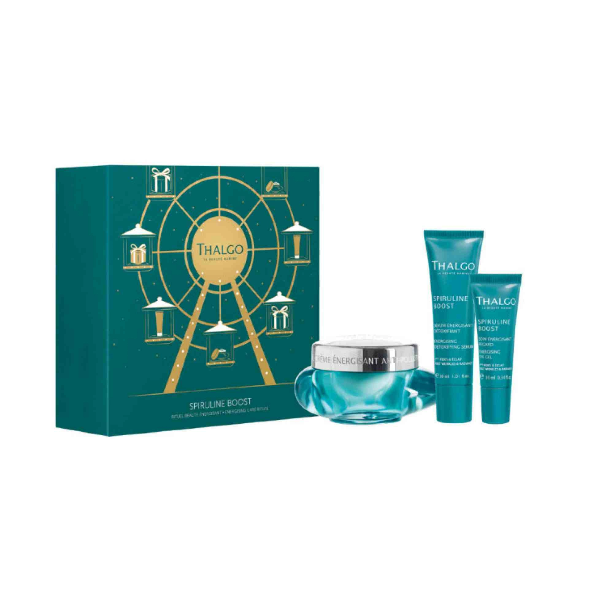 Cofre Navidad: RITUAL BEAUTÉ ÉNERGISANT | Gel - Crème 50 ml + Sérum 30 ml + Contorno Soin Ènergisant 10ml - Spiruline Boost -Thalgo ®