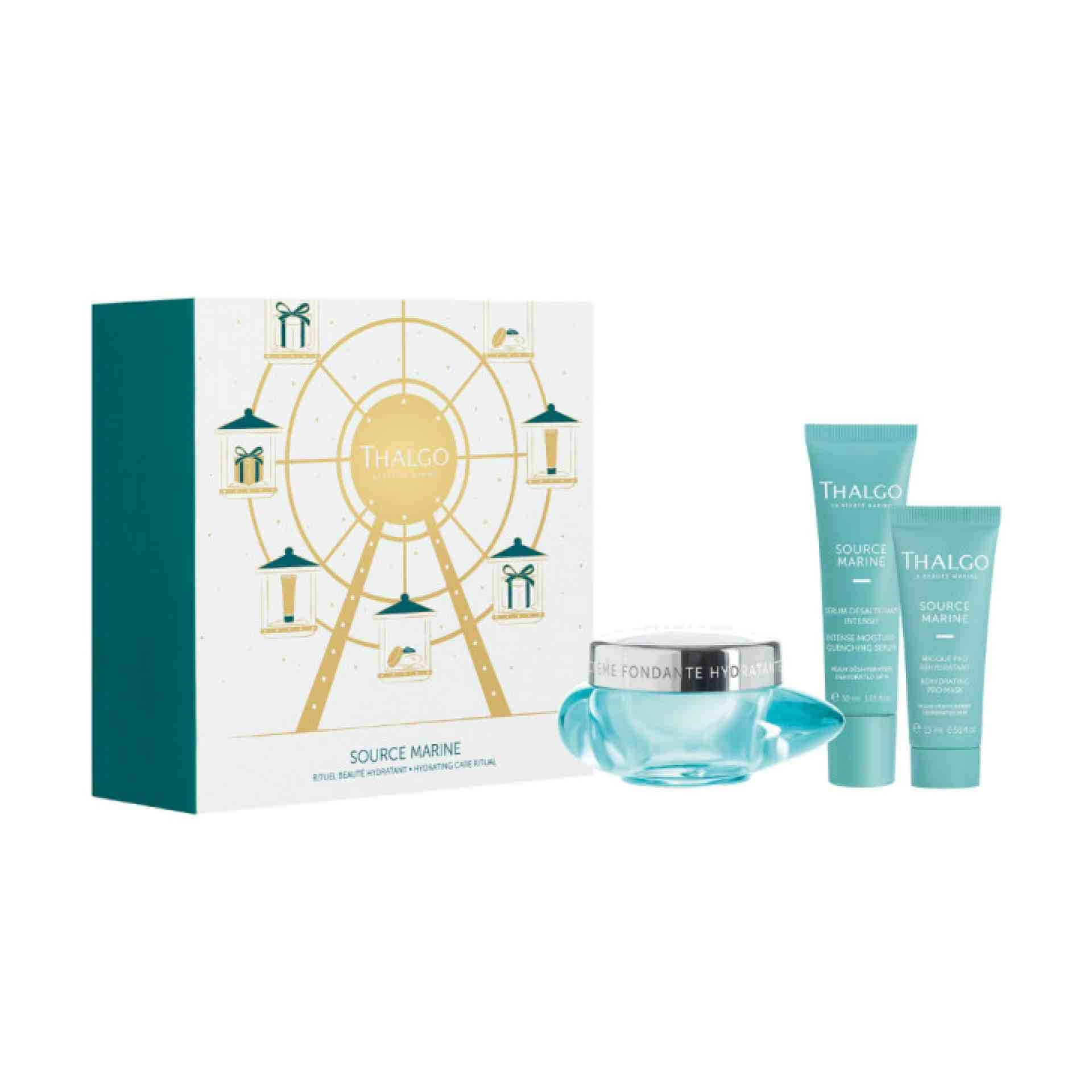 Cofre Navidad: RITUAL BEAUTÉ HYDRATANT | Hidratante | Crème 50 ml + Serum 30ml + Masque Pro 50ml | Source Marine - Thalgo ®