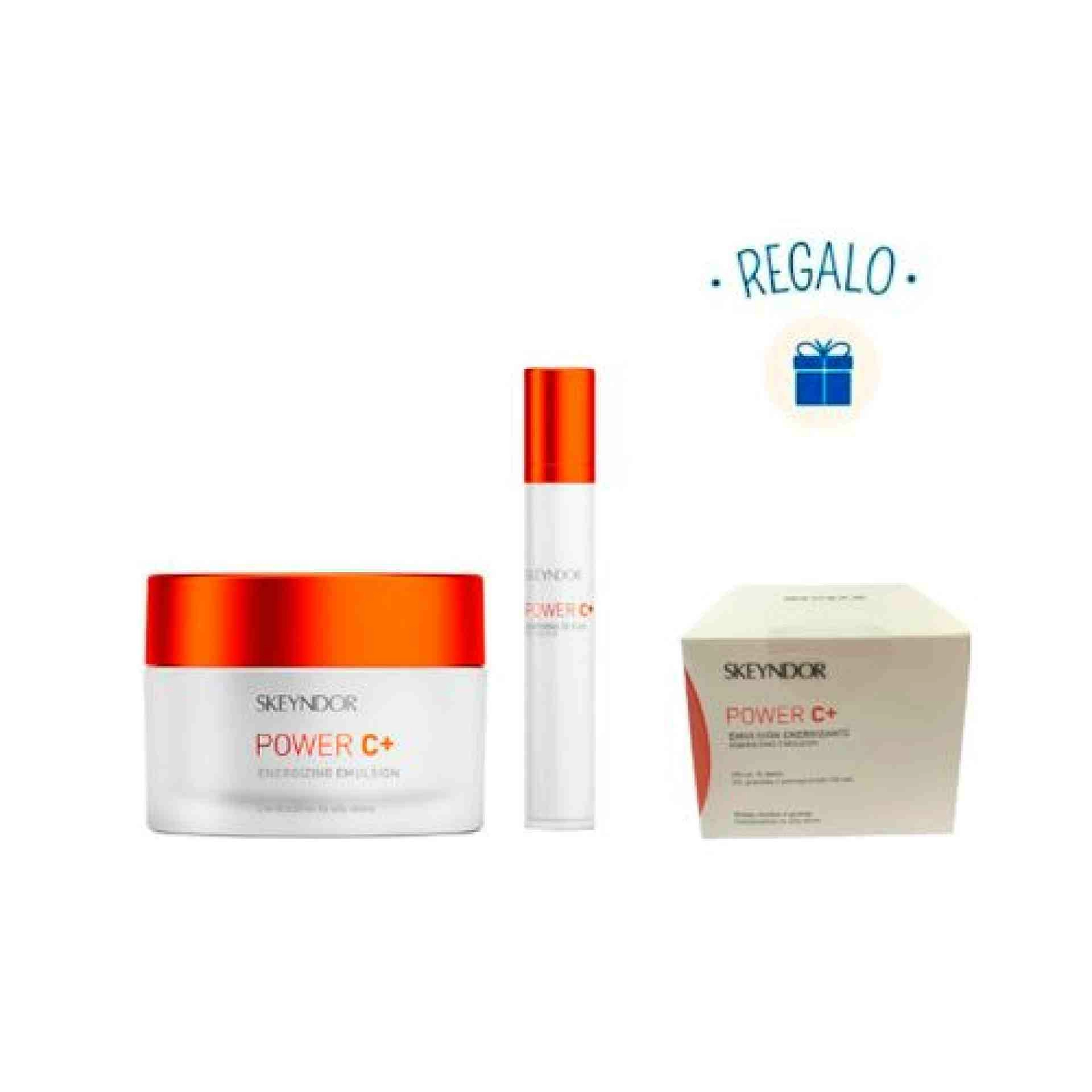 Cofre Power C+: Emulsión o Crema 50ml + Contorno de Ojos 15ml + Emulsión o Crema 15ml - Skeyndor ®