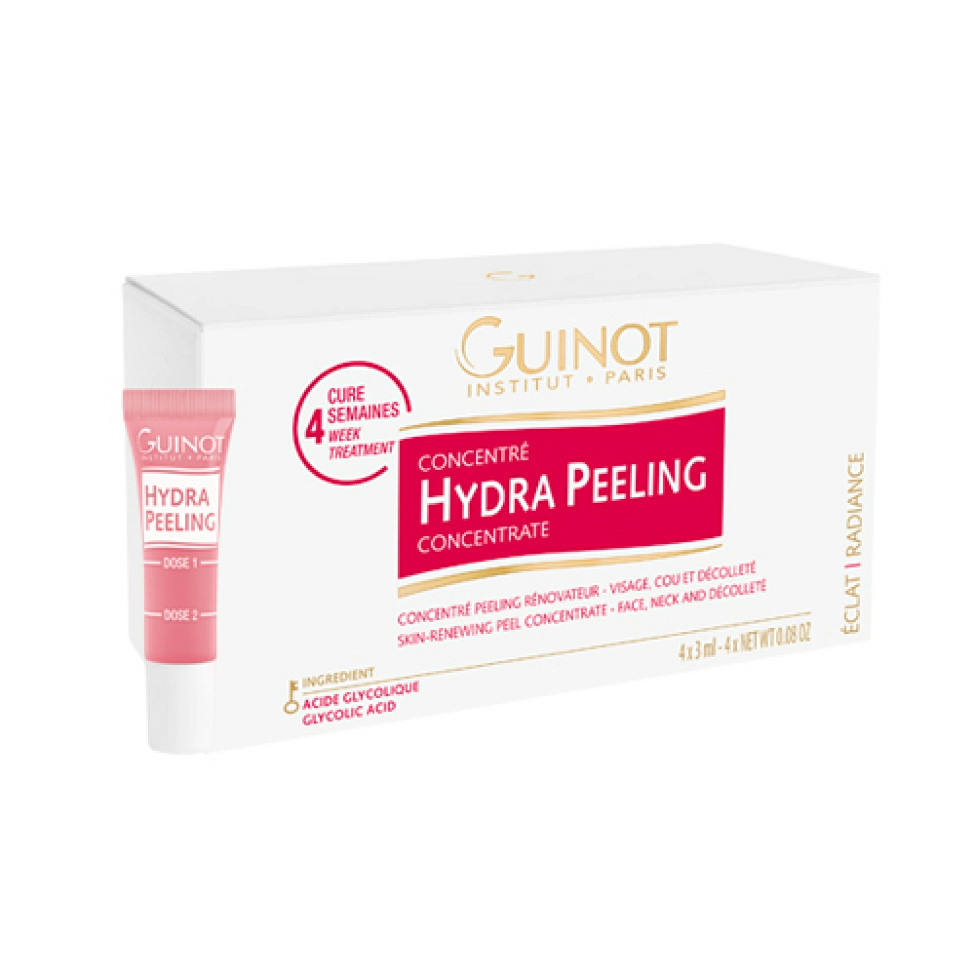 Concentré Hydra Peeling | Peeling renovador para rostro, cuello y escote 4x3ml - Guinot ®