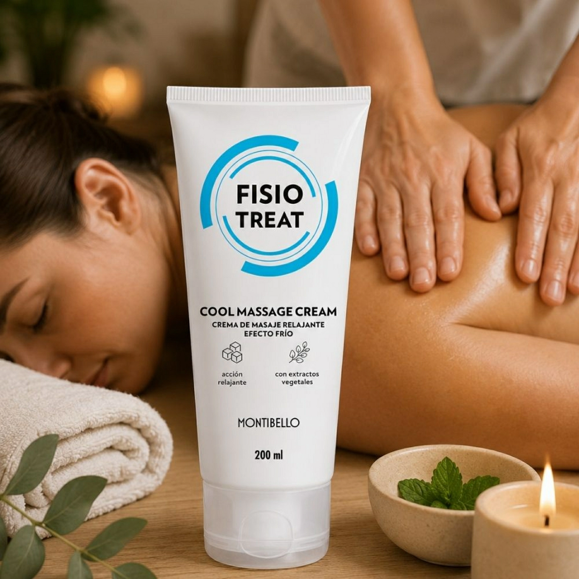 Cool Massage Cream | Crema corporal con masaje relajante 200ml - Fisiotreat - Montibello ®