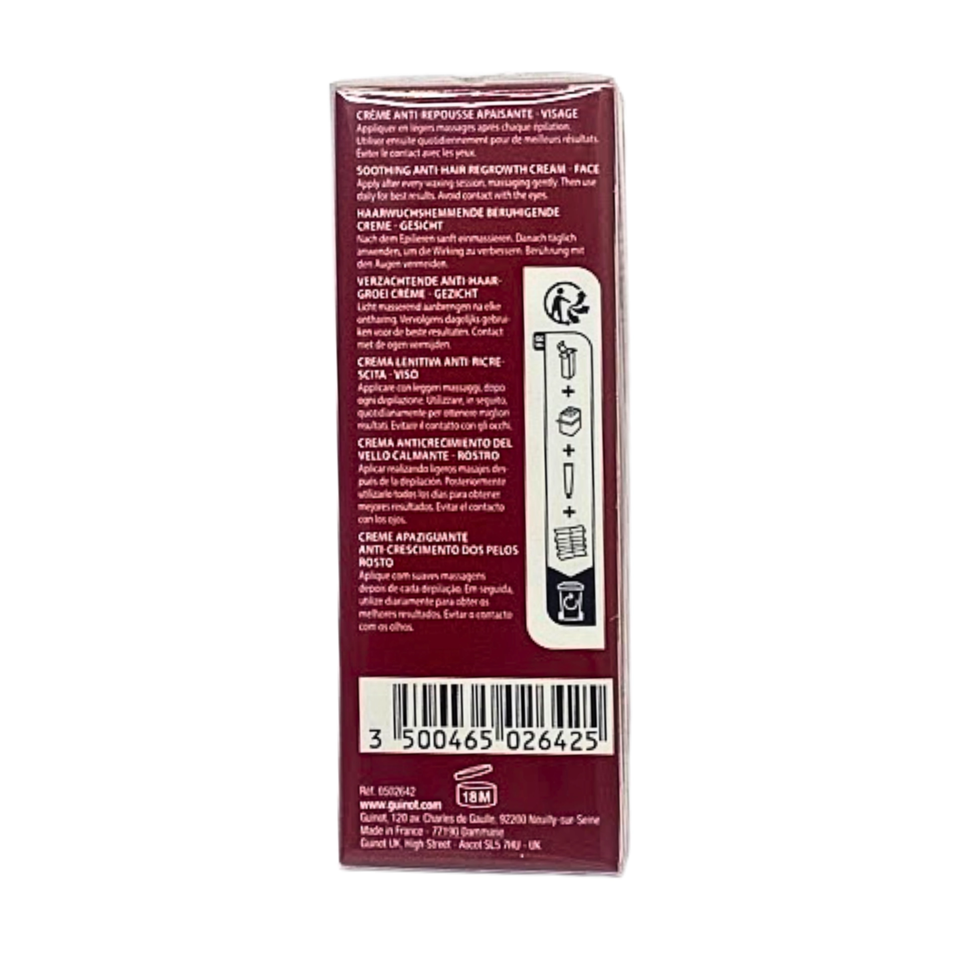 Crème Dépil Logic Visage | Anticrecimiento del Vello 15ml - Guinot ®