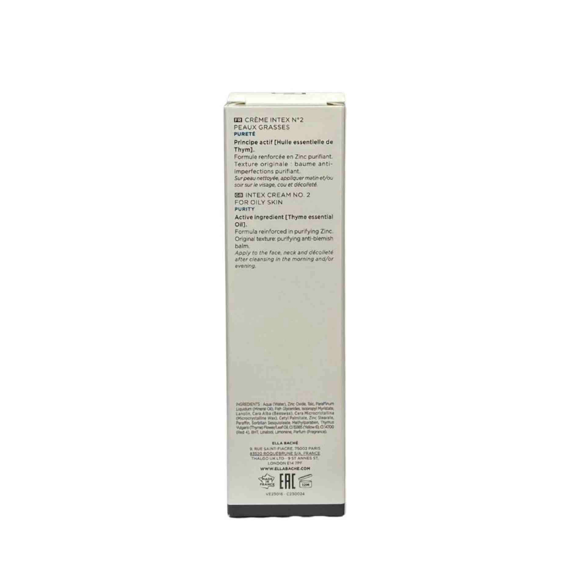 Crème Intex nº2 Peaux Grasses  | Crema para pieles grasas 50ml - Pur'Aromatics - Ella Baché ®