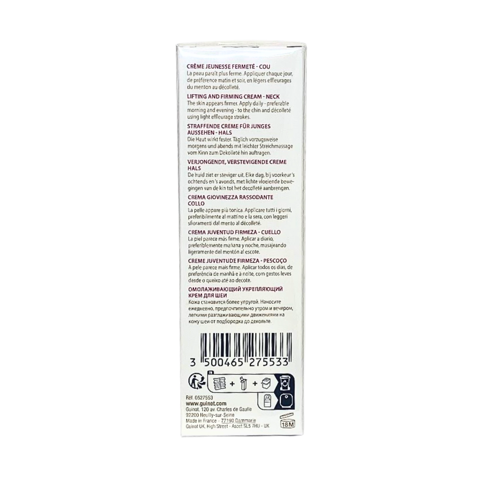 Crème Longue Vie Cou | Crema Reafirmante del Cuello 30ml - Guinot ®