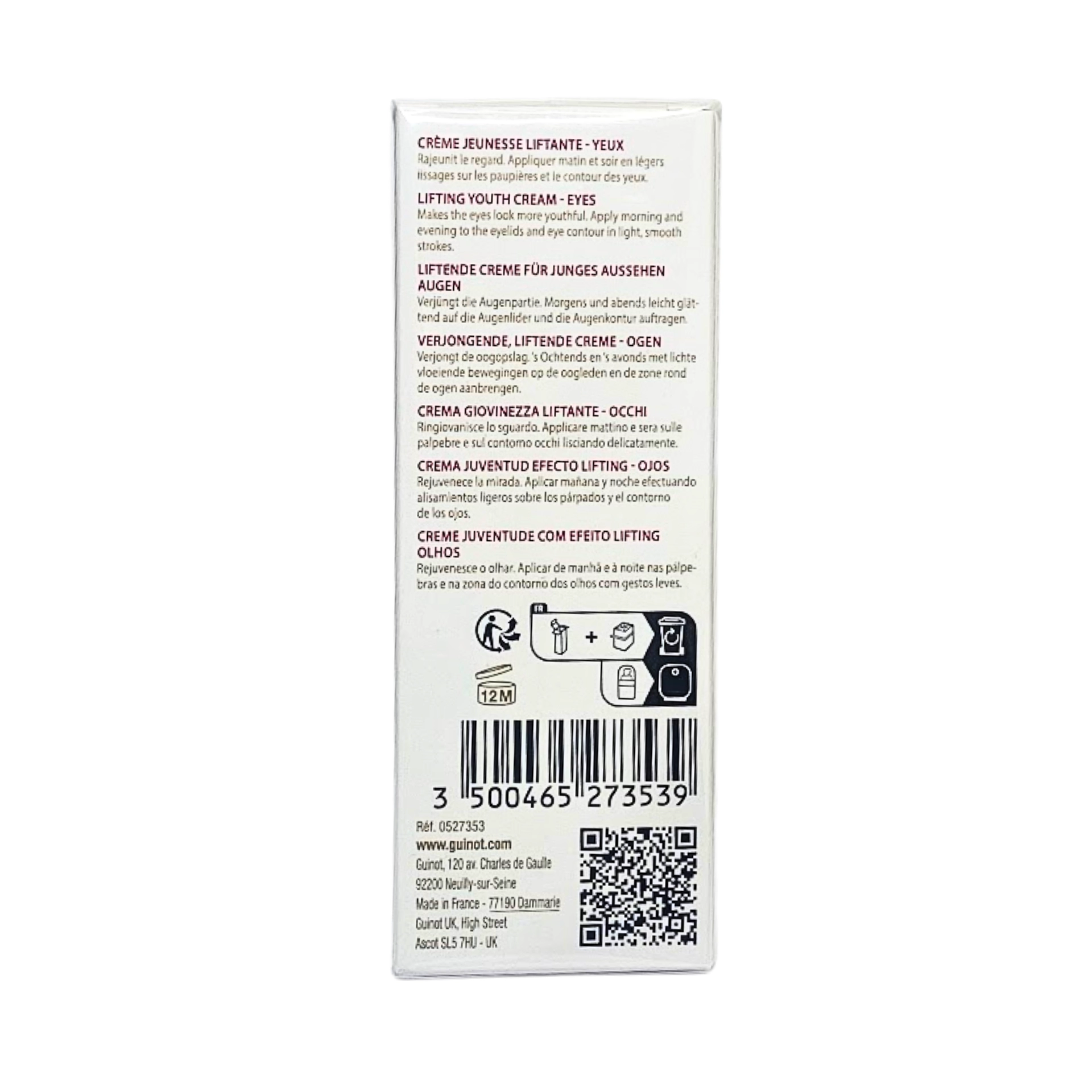 Crème Longue Vie Yeux | Crema Rejuvenecedora de Ojos 15ml - Guinot ®