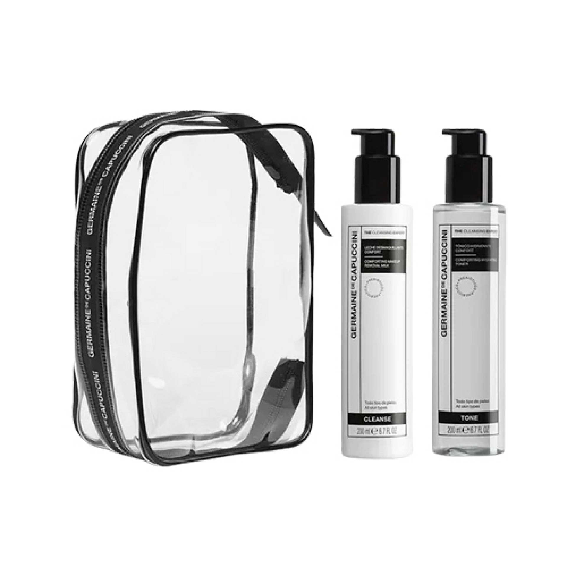 Dúo Limpieza Experta: Leche Desmaquillante Confort 200ml + Tónico Hidratante Confort 200ml - Germaine de Capuccini ®