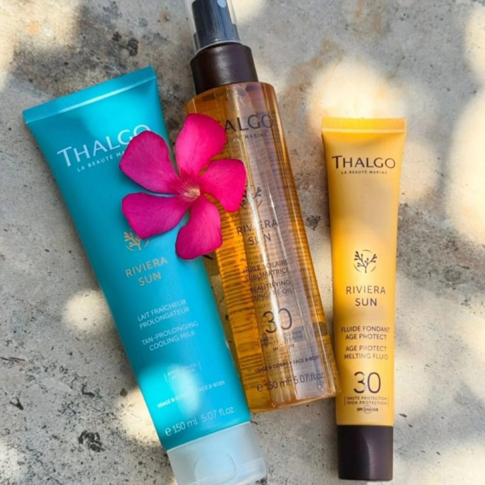 Duo Solaire Riviera Sun | Fluido Solar Facial Antiedad SPF50 + Leche Corporal Post Solar – Thalgo ®