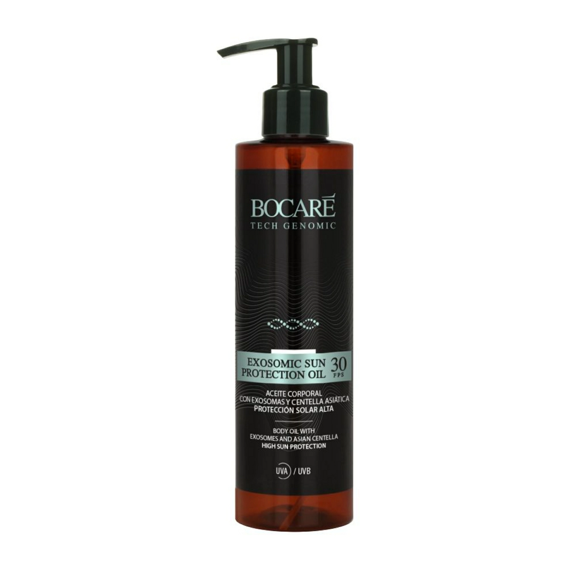 EXOSOMIC SUN PROTECTION OIL SPF 30 | Aceite Corporal con Exosomas y Centella Asiática 200 ml - Bocaré ®