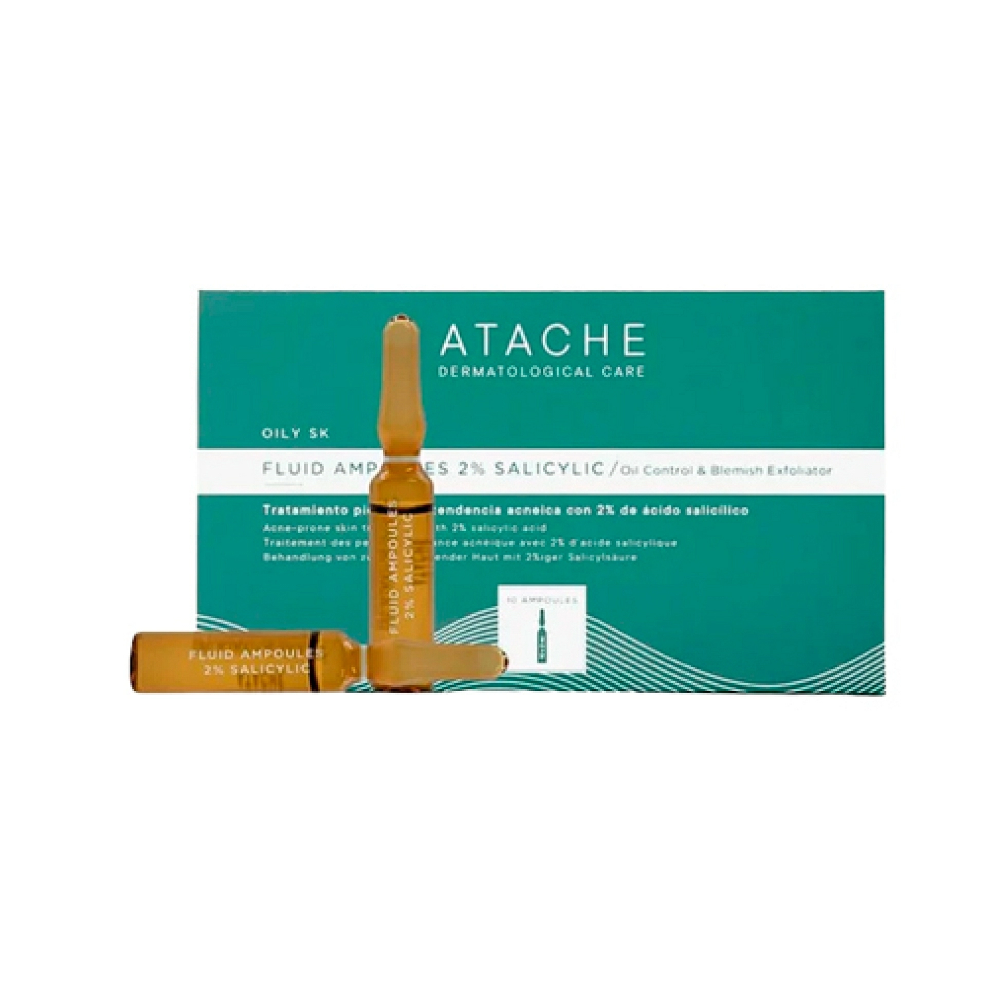 Fluid Ampoules 2% Salicylic | Ampollas seborreguladoras 10x2ml - Oily SK - Atache ®
