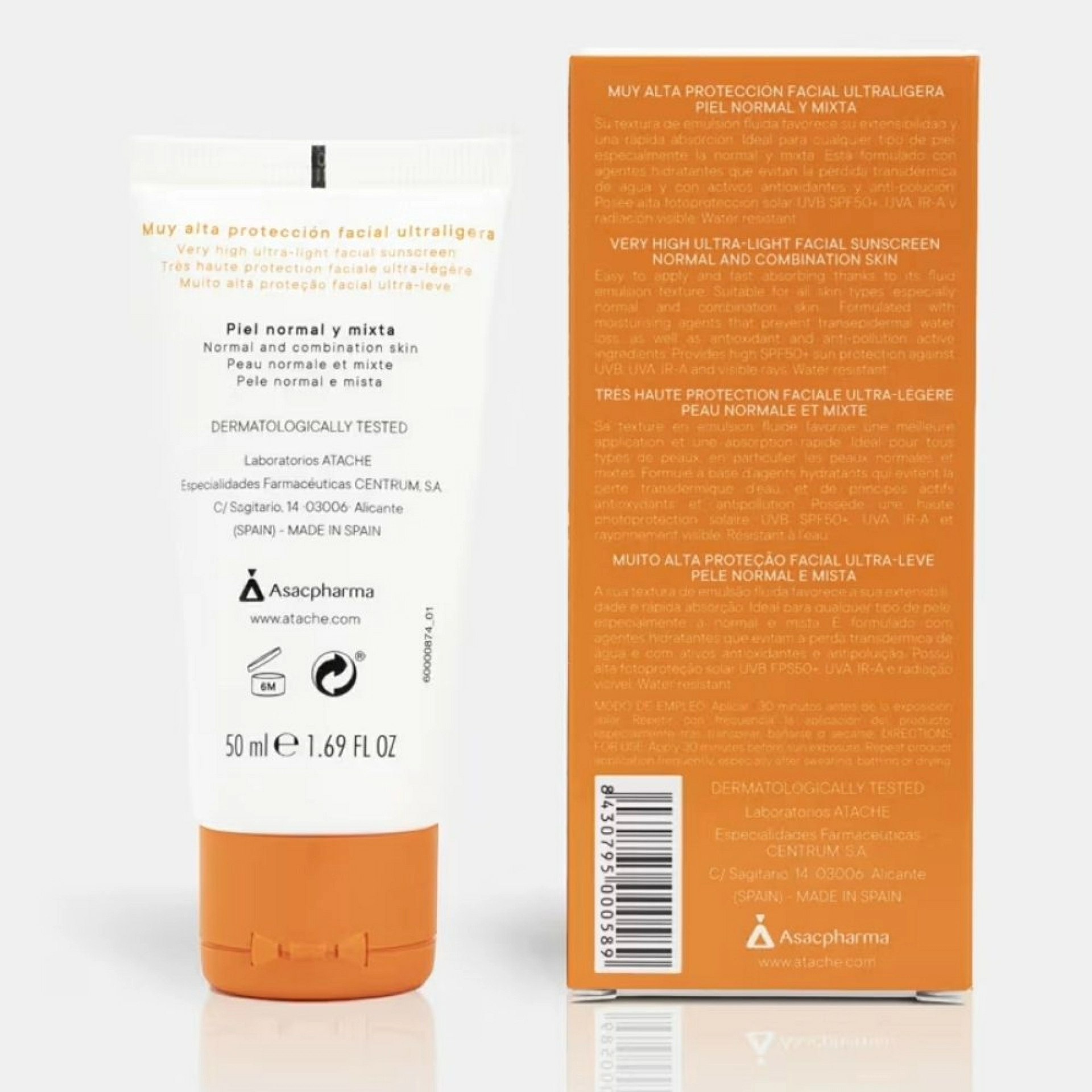 Gel Cream Color SPF 50+ | Protector solar piel grasa y mixta 50ml - Be Sun - Atache ®