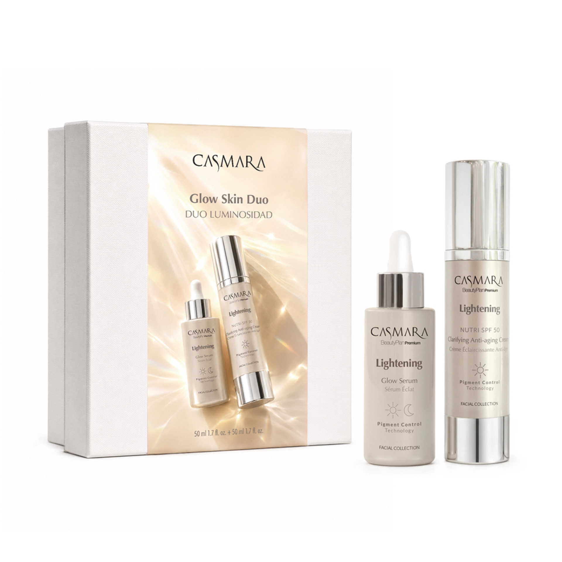 Glow Skin Duo | Glow Serum 50ml + Clarifying Anti-aging Cream 50ml - Lightening - Casmara®