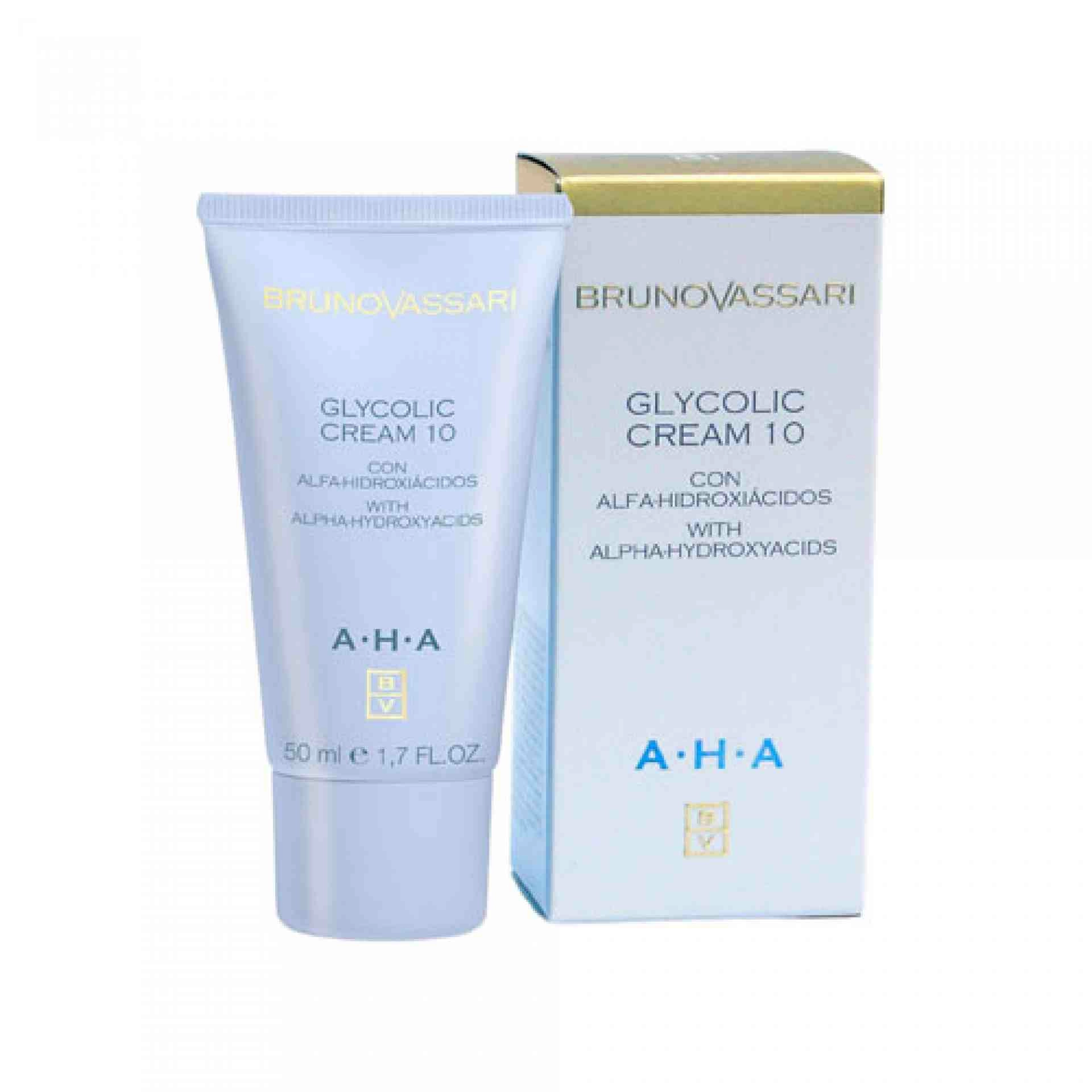 Glycolic Cream 10 | Crema antiarrugas 50ml - AHA - Bruno Vassari ®