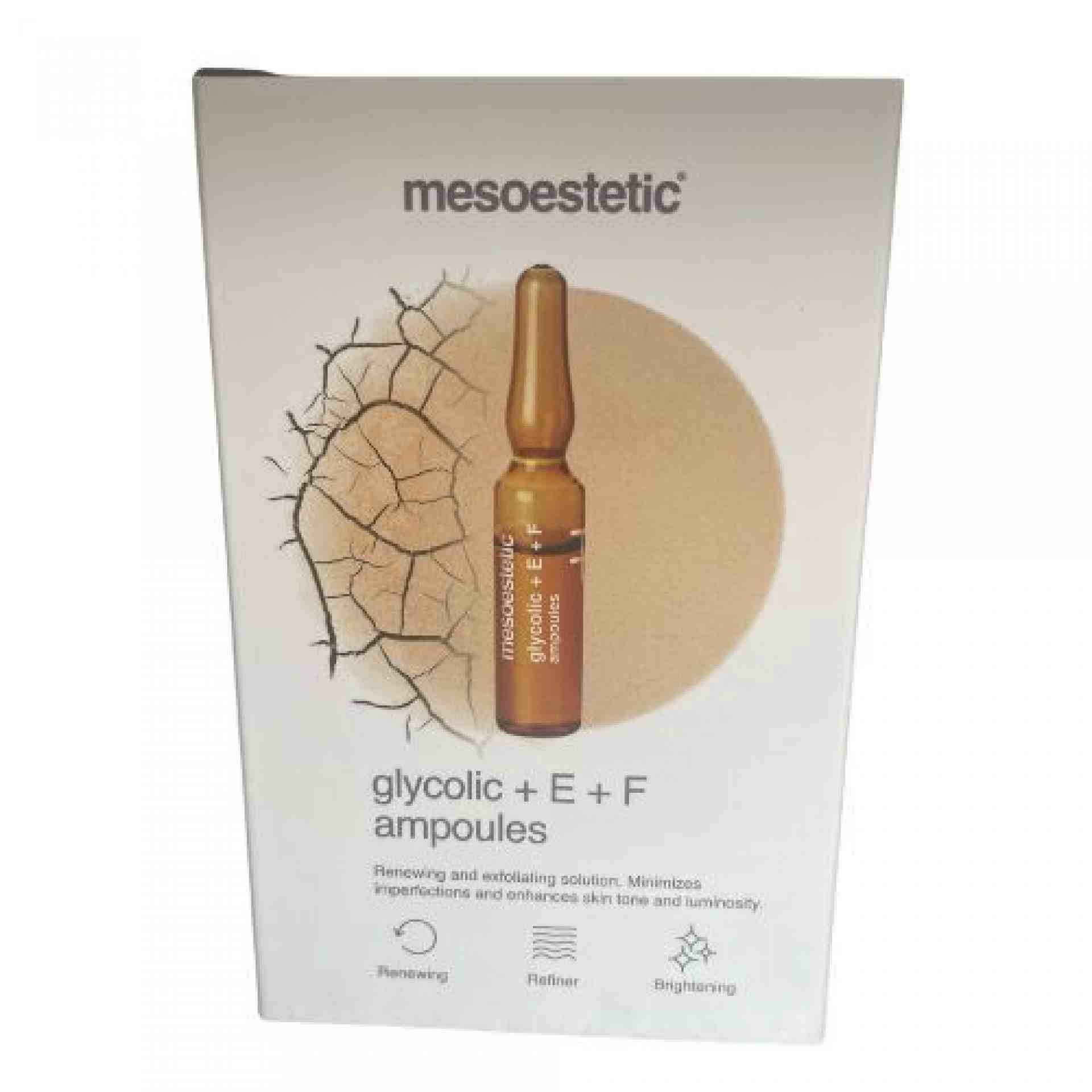 Glycolic + E + F Ampoules | Ampollas Exfoliantes 10x2ml - Peeling Solutions - Mesoestetic ®