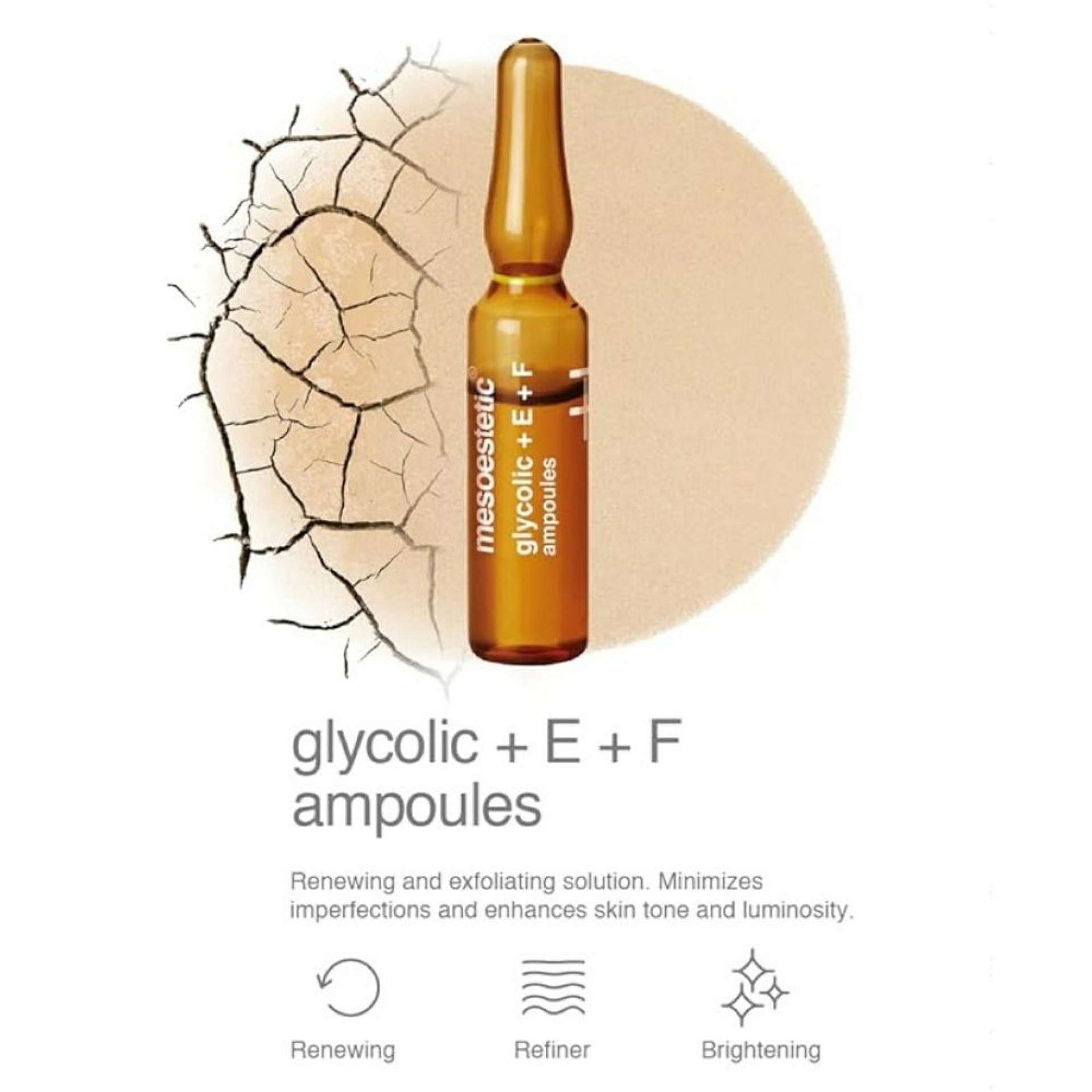 Glycolic + E + F Ampoules | Ampollas Exfoliantes 10x2ml - Peeling Solutions - Mesoestetic ®