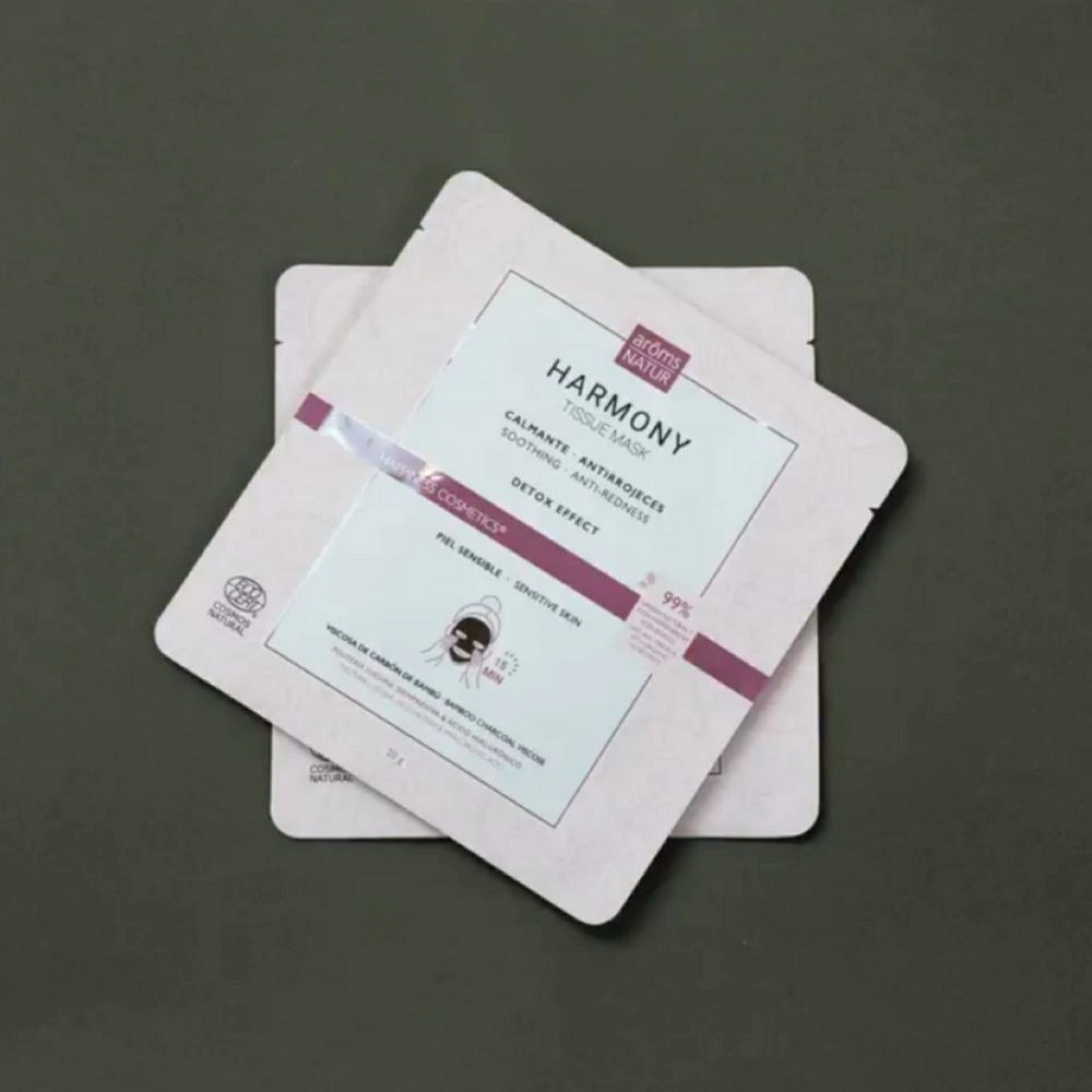 Harmony Tissue Mask | Mascarilla calmante 1ud - Happiness Detox - Arôms Natur ®