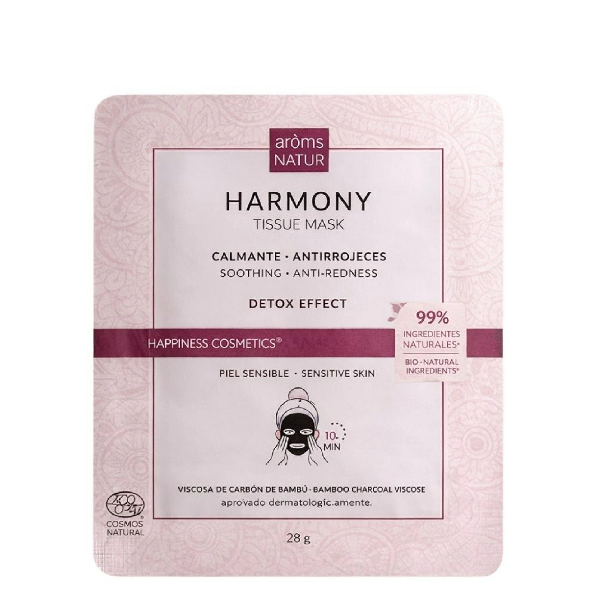 Harmony Tissue Mask | Mascarilla calmante 1ud - Happiness Detox - Arôms Natur ®