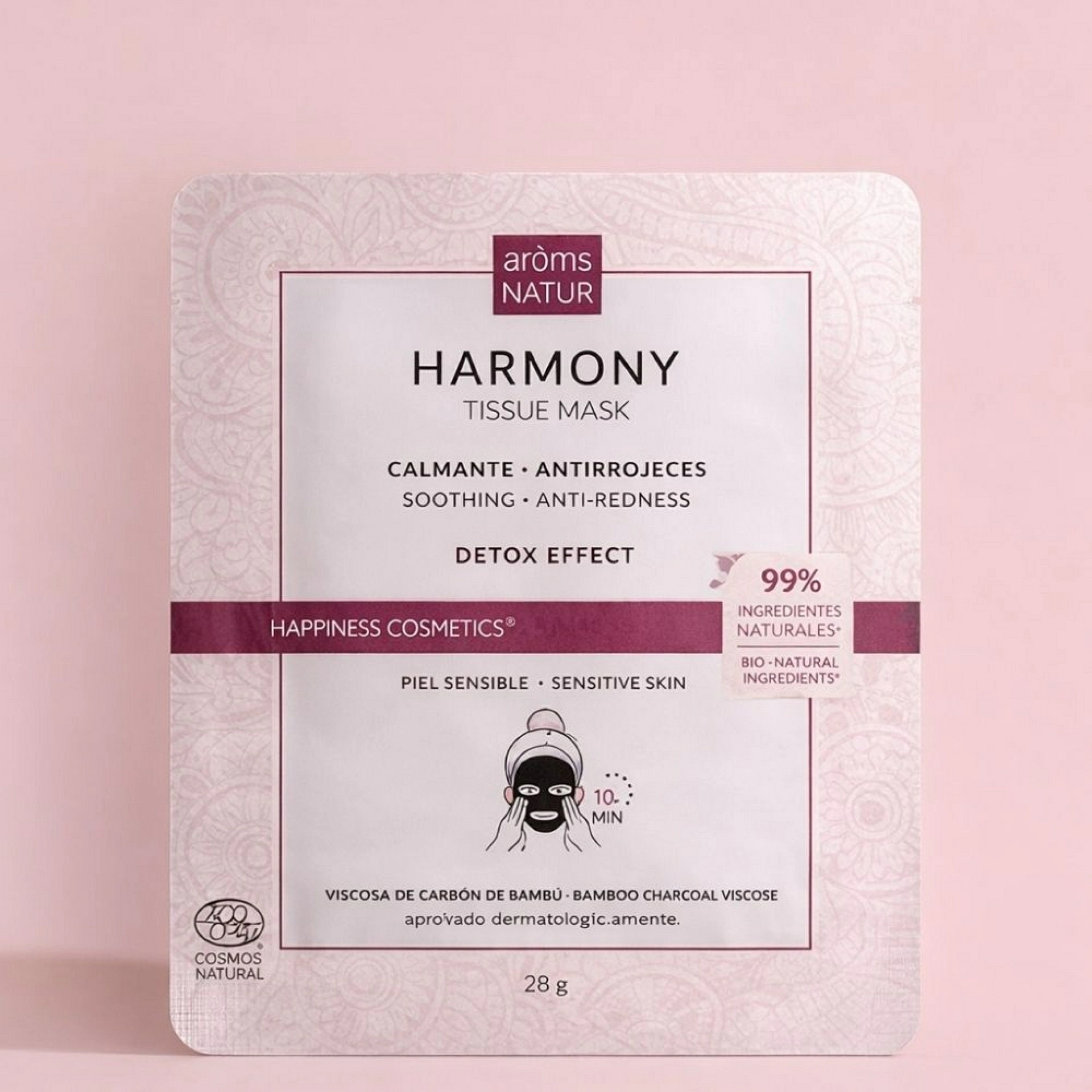 Harmony Tissue Mask | Mascarilla calmante 1ud - Happiness Detox - Arôms Natur ®