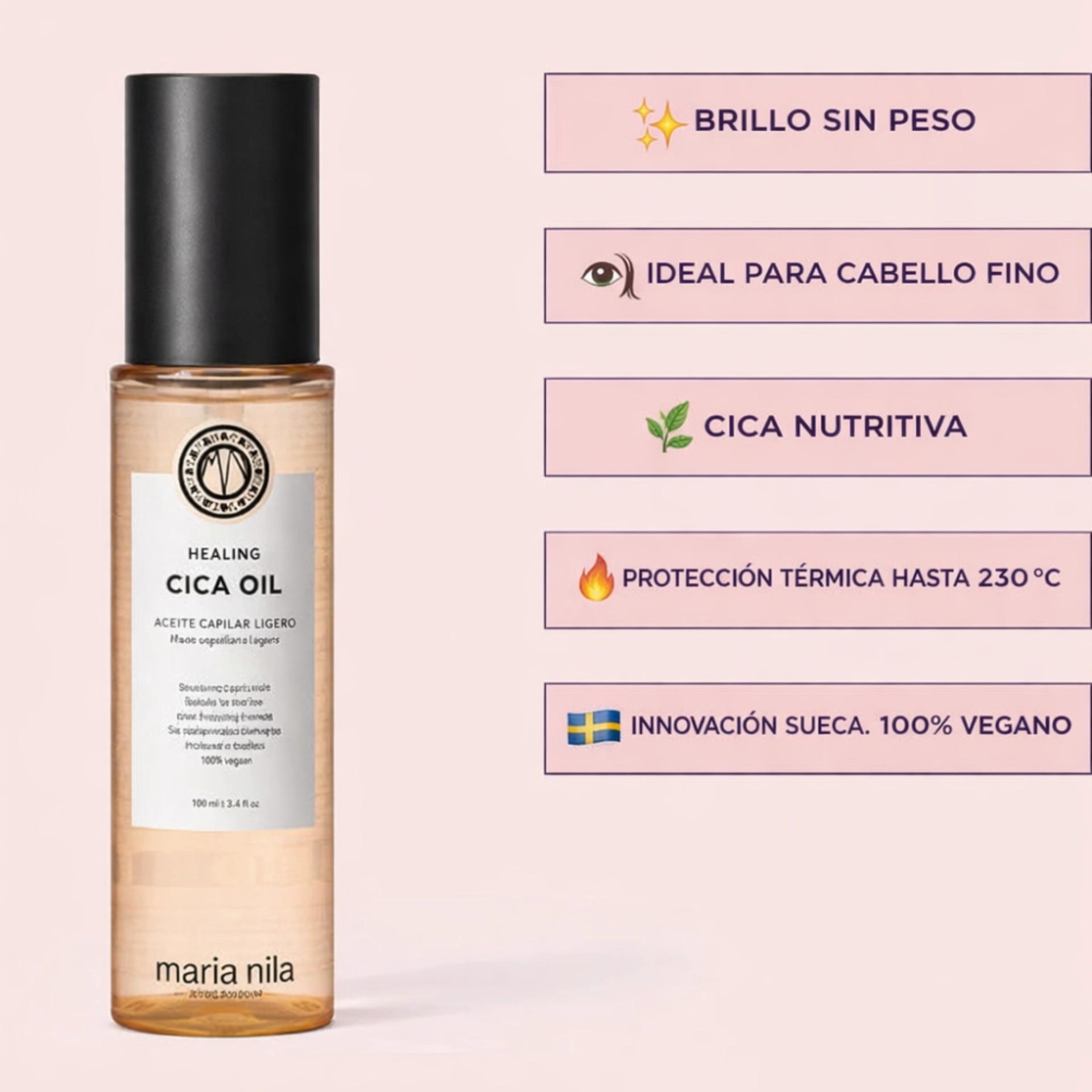Healing Cica Oil | Aceite capilar protector del calor 100ml - Head & Hair Heal - Maria Nila ®