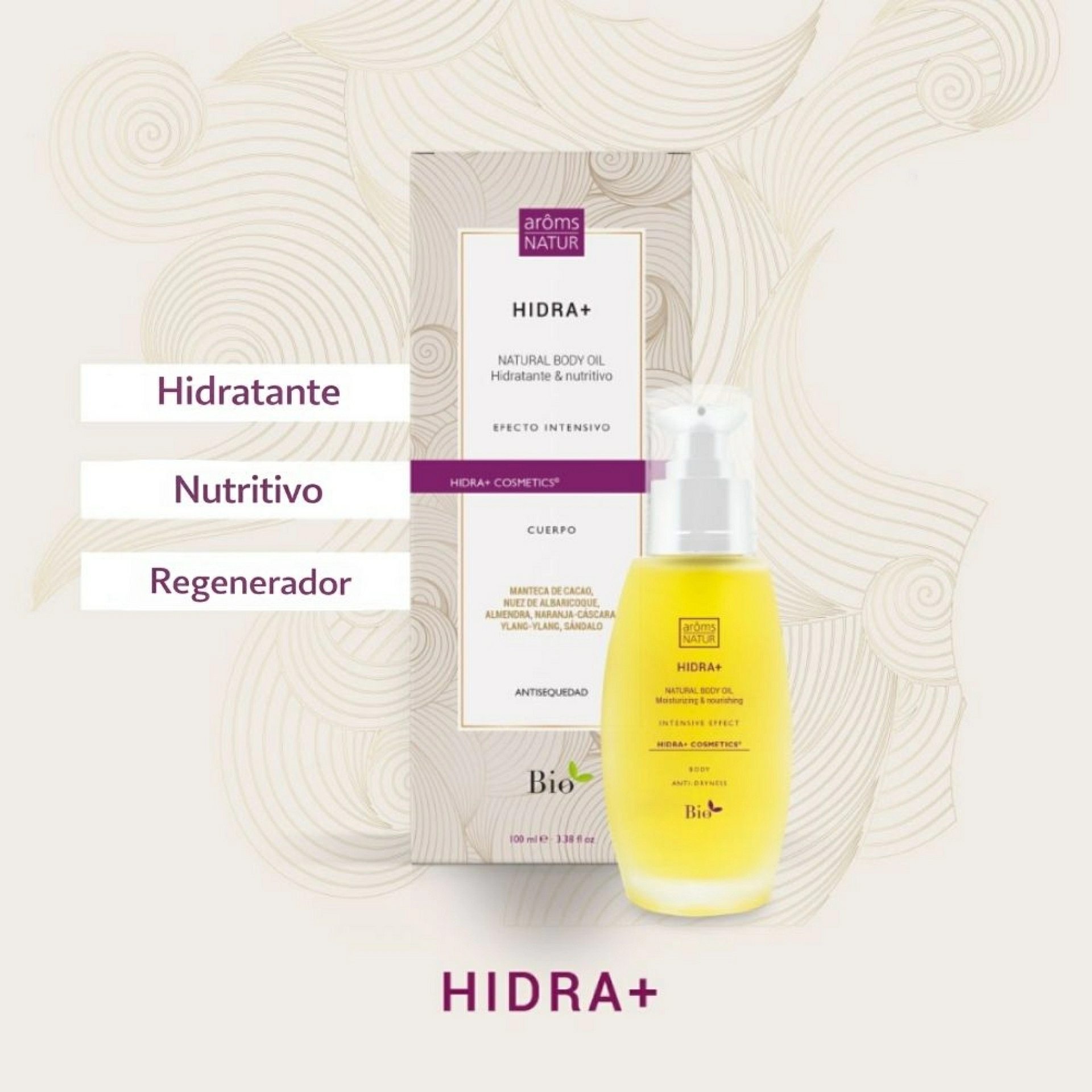 Hidra+ | Aceite corporal hidratante 100ml - Naturfluid Concentrate - Arôms Natur ®