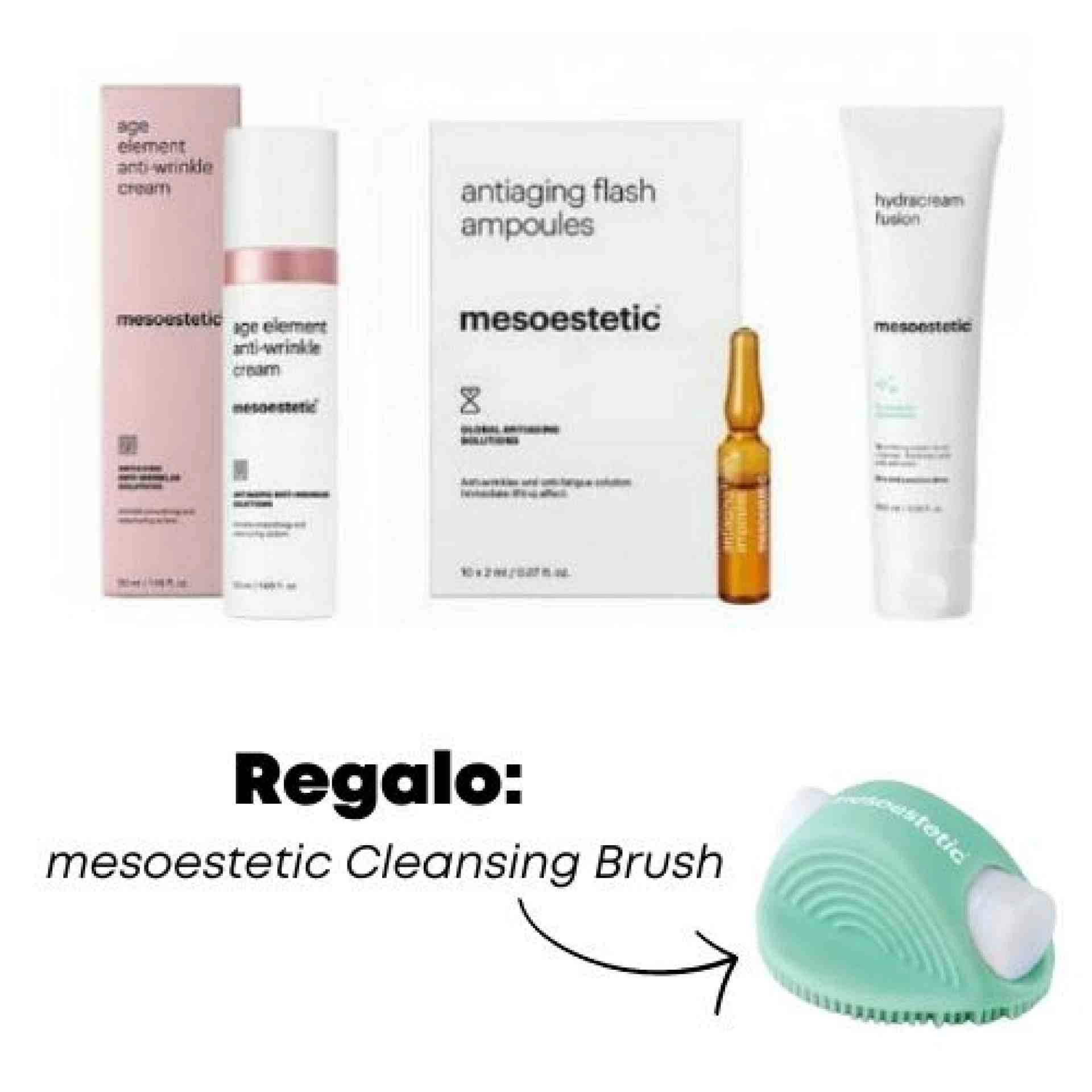 Imprescindibles para pieles maduras | Age Element Anti-wrinkle cream 50ml + Antiaging Flah Ampoules 10x2ml + Hydracream Fusion 100ml - Mesoestetic ®
