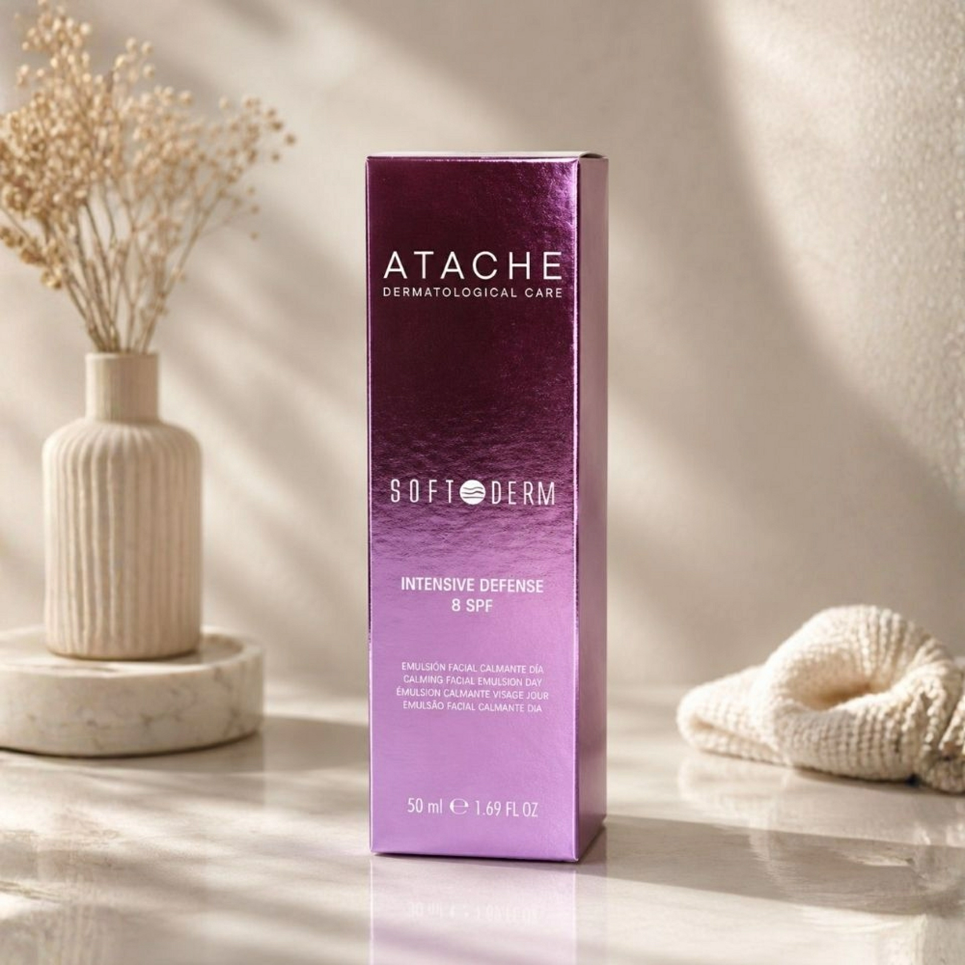 Intensive Defense 8 SPF- Día | Crema facial de día para piel sensible 50 ml - Soft Derm - Atache ®
