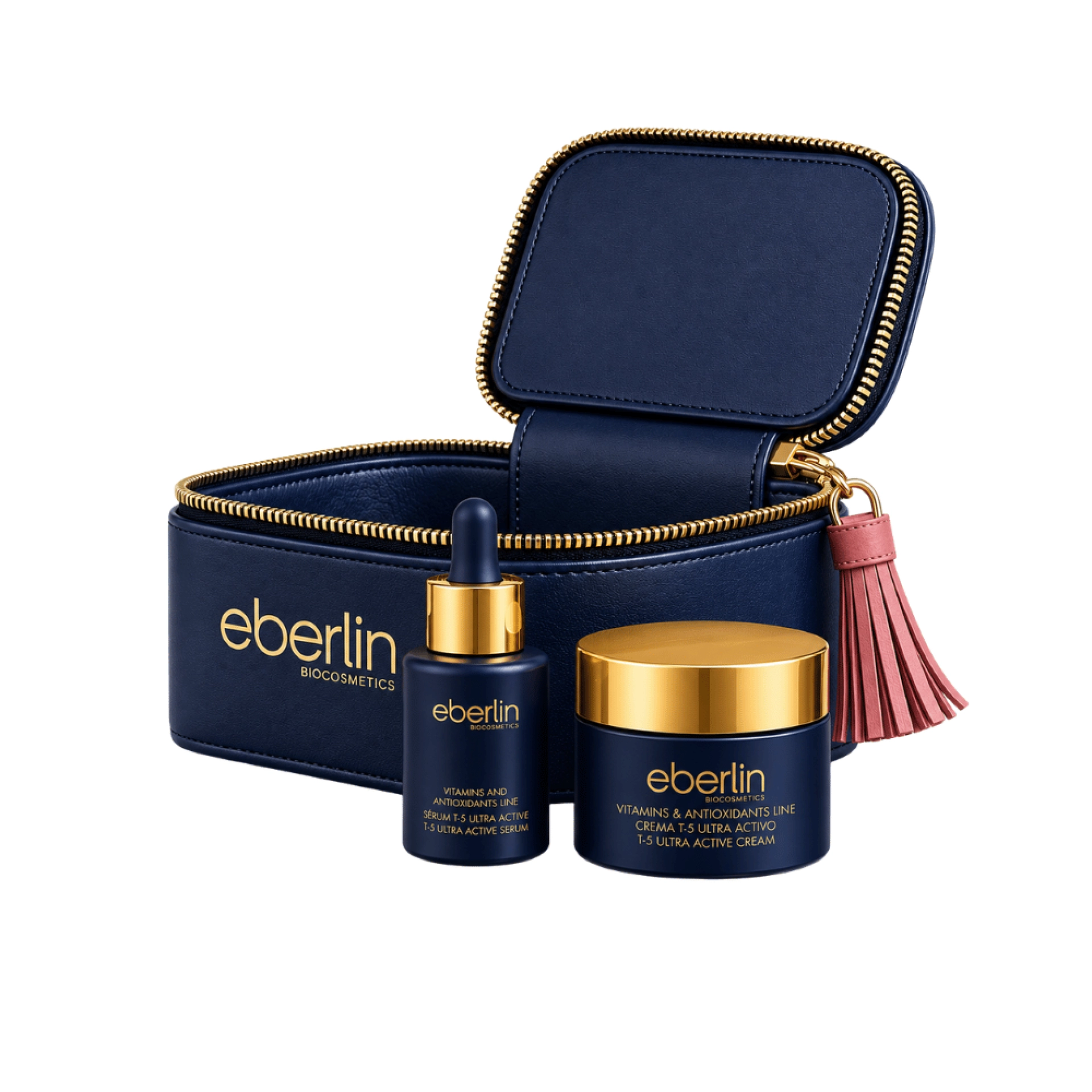 Joyero T-5 | Crema T-5 Ultraactiva 50 ml + Sérum T-5 Ultraactivo 30 ml - Línea vitaminas y antioxidantes - Eberlin ®