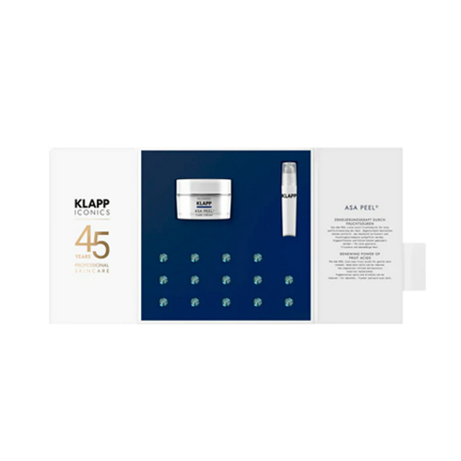KLAPP Iconics - Edición del 45.º aniversario | Pack renovador con ácidos frutales - ASA Peel - Klapp ®