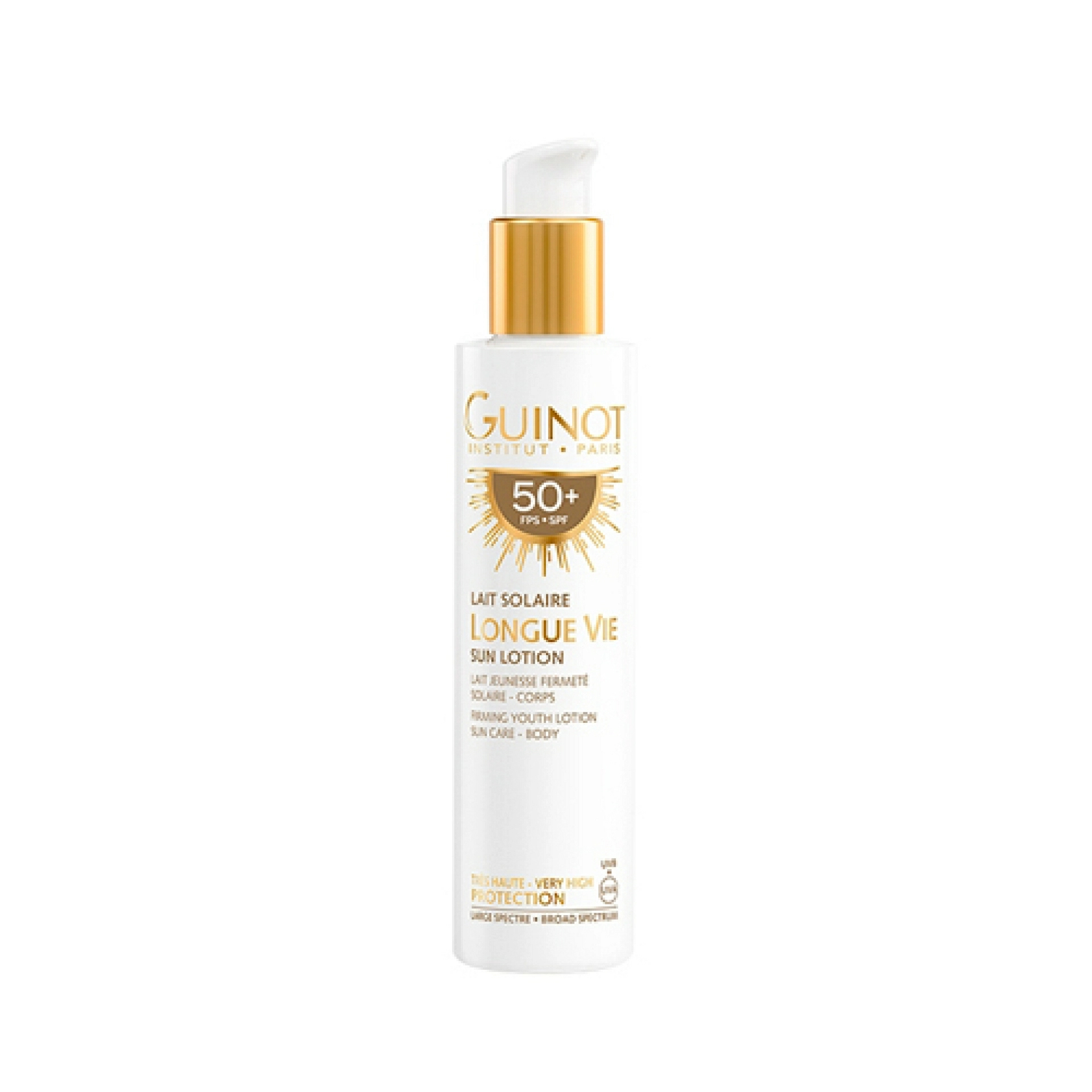 Lait Solaire Longue Vie Fps 50+ | Loción solar de larga duración SPF 50+ 150ml - Guinot ®