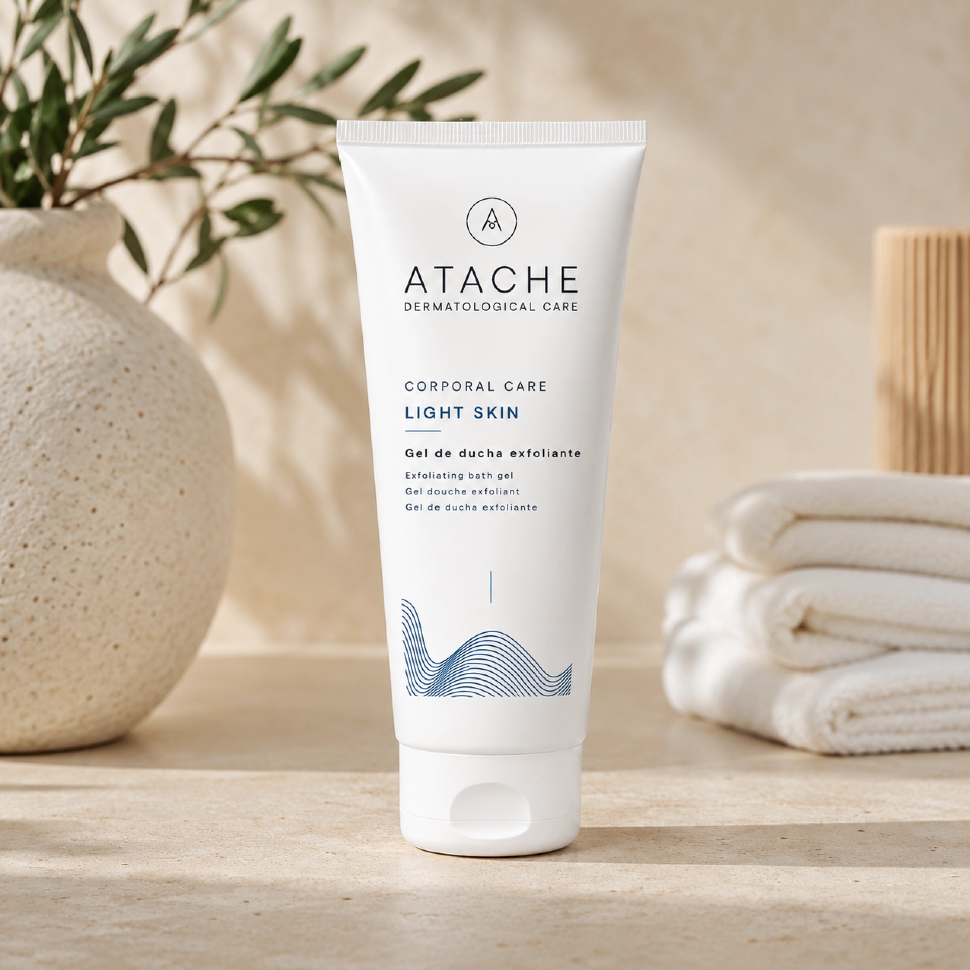 Light Skin | Gel de ducha y exfoliante corporal 200 ml - Corporal Care  - Atache ®