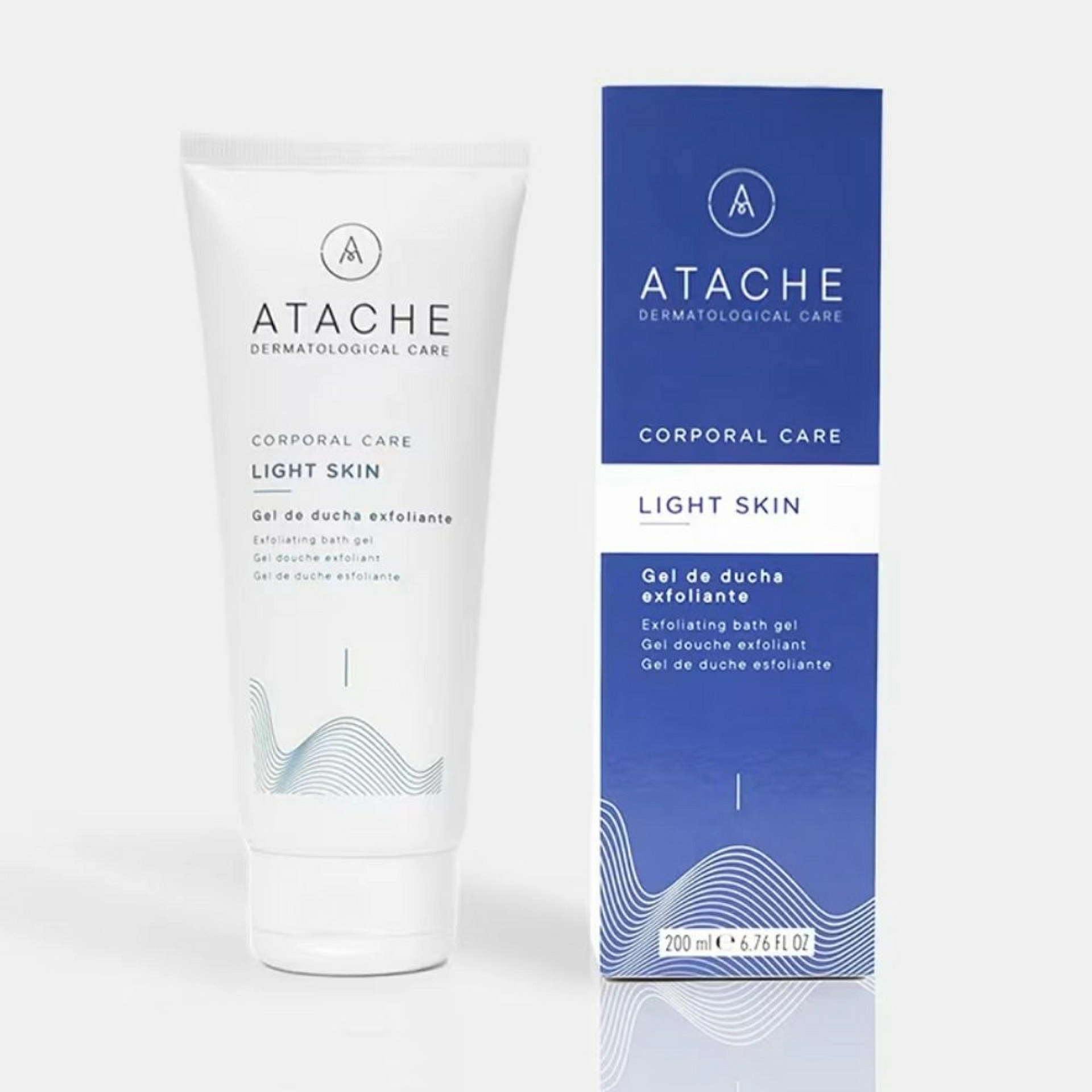 Light Skin | Gel de ducha y exfoliante corporal 200 ml - Corporal Care  - Atache ®